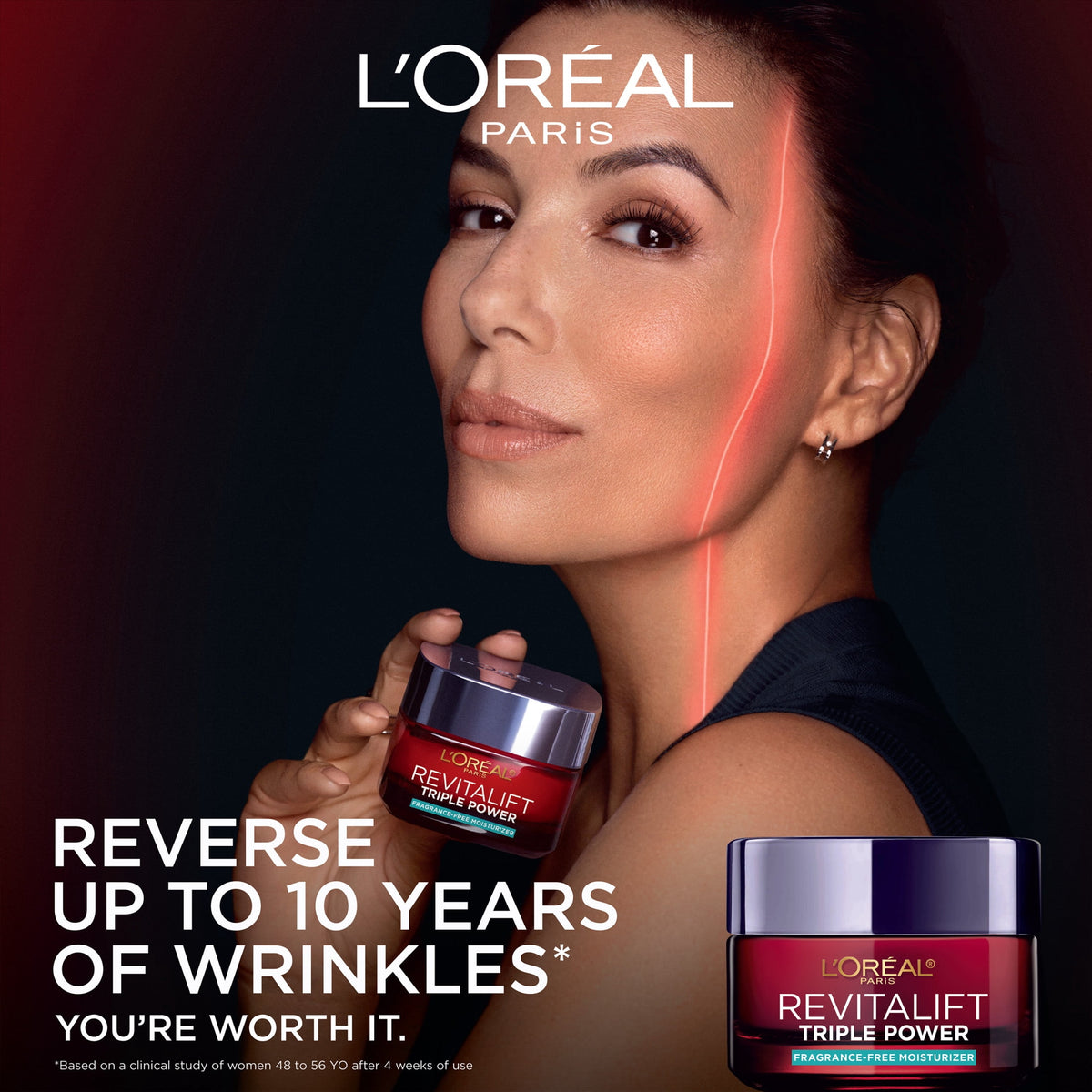 L'Oreal Paris Revitalift Triple Power Anti-Aging Face Moisturizer Fragrance Free Pro Retinol Hyaluronic Acid & Vitamin C 1.7 oz