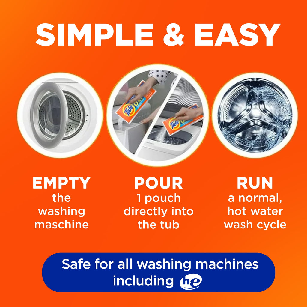Tide Washing Machine Cleaner with Oxi Powder Odor Eliminator 4 Count