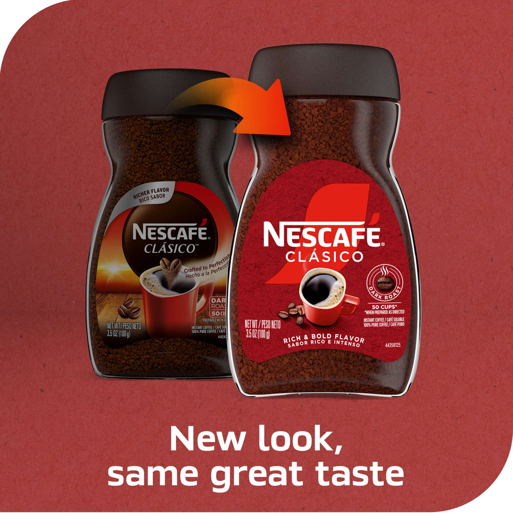 NESCAFÉ CLÁSICO Naturally Caffeinated Dark Roast Instant Coffee 3.5 oz Jar