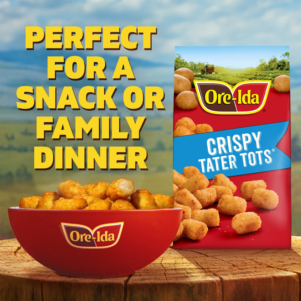 Ore-Ida Crispy Tater Tots Seasoned Shredded Frozen Potatoes 32 Oz