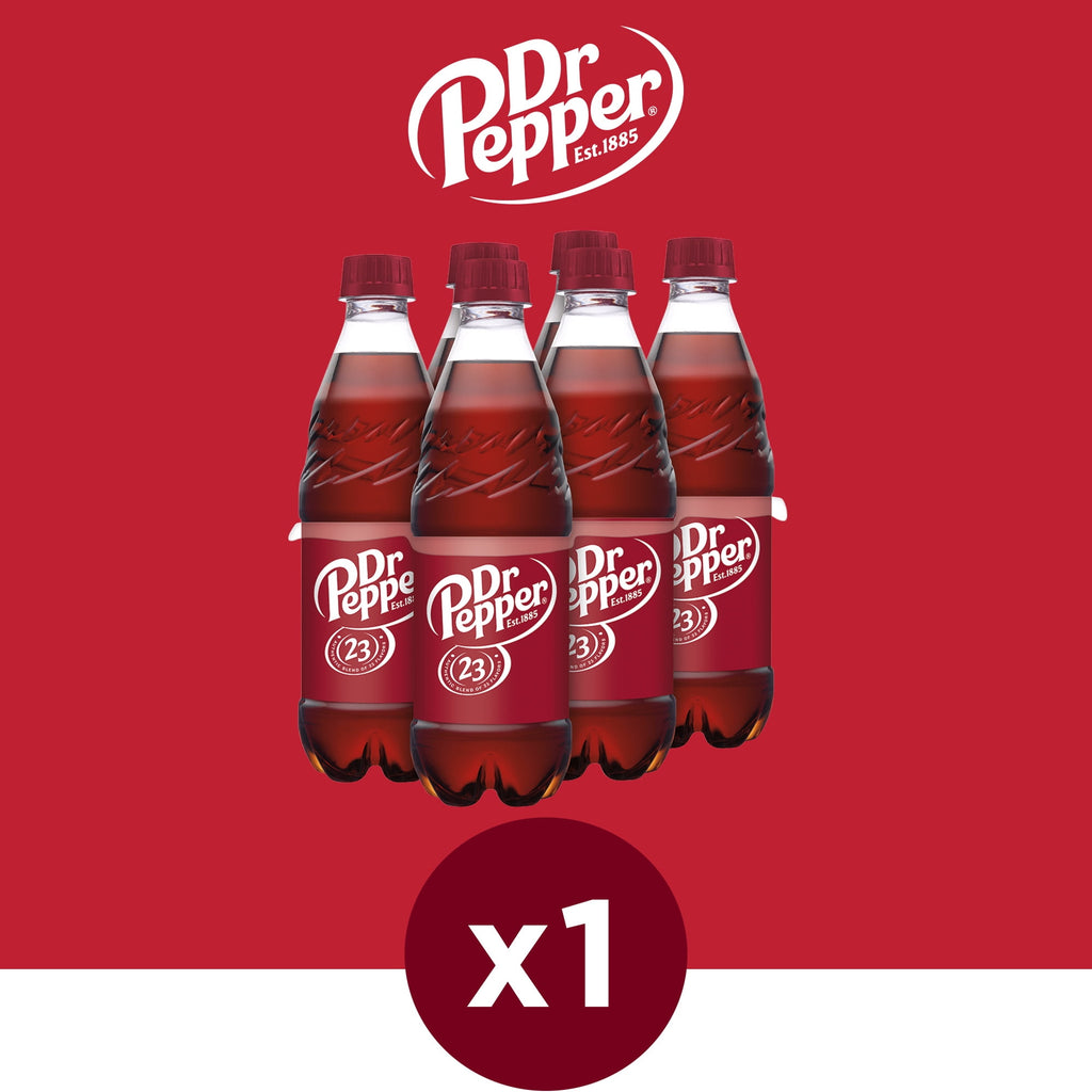 Dr Pepper Soda Pop Bottles 16.9 Fl Oz 6 Pack