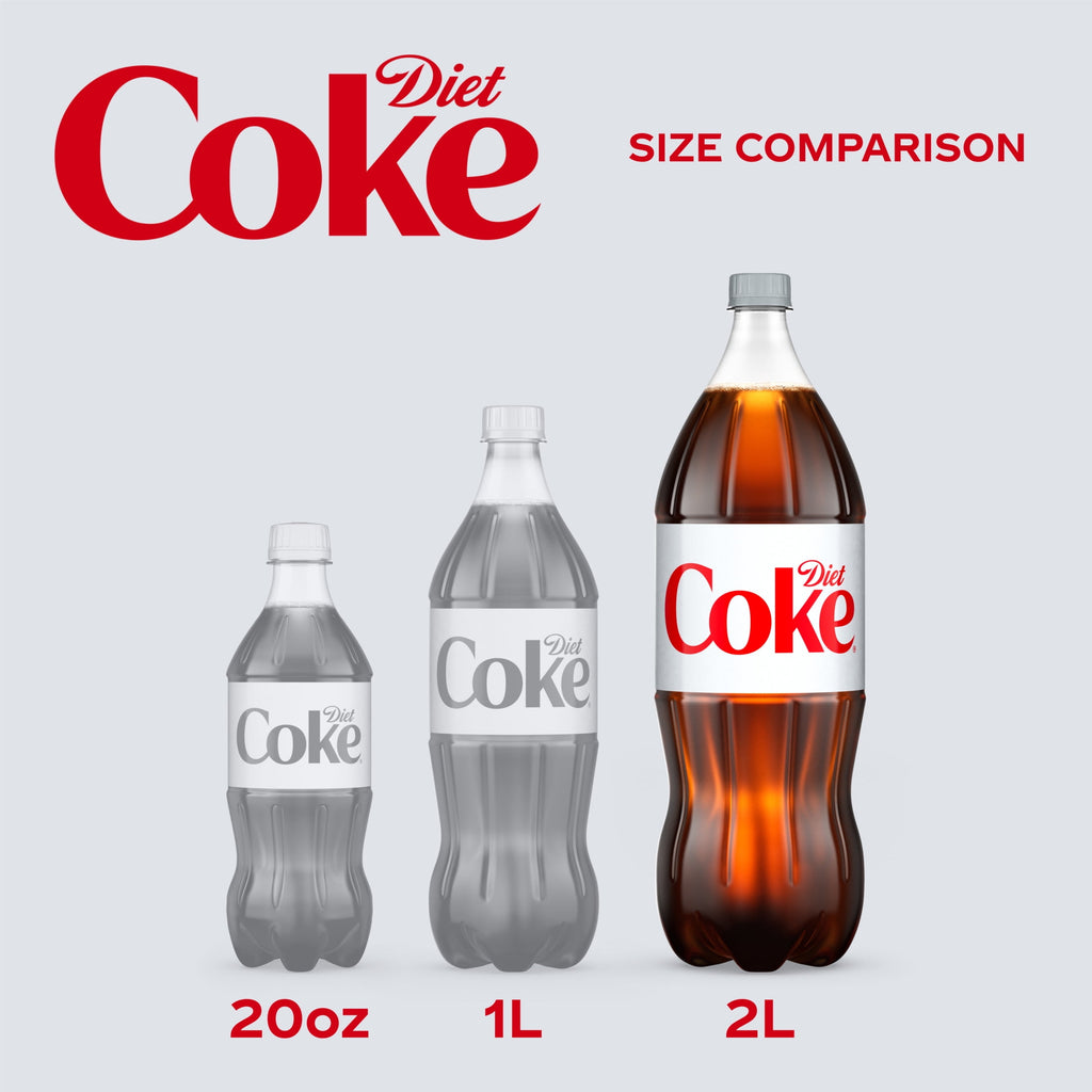 Diet Coke Soda Pop Bottle 2 Liters Coca-Cola