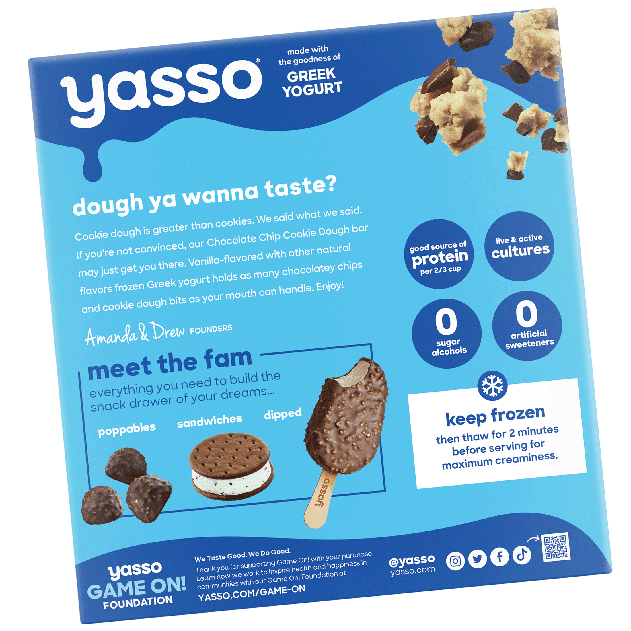 Yasso Greek Yogurt Ice Cream Bars Chocolate Chip Cookie Dough 4 Count 14 Fl Oz