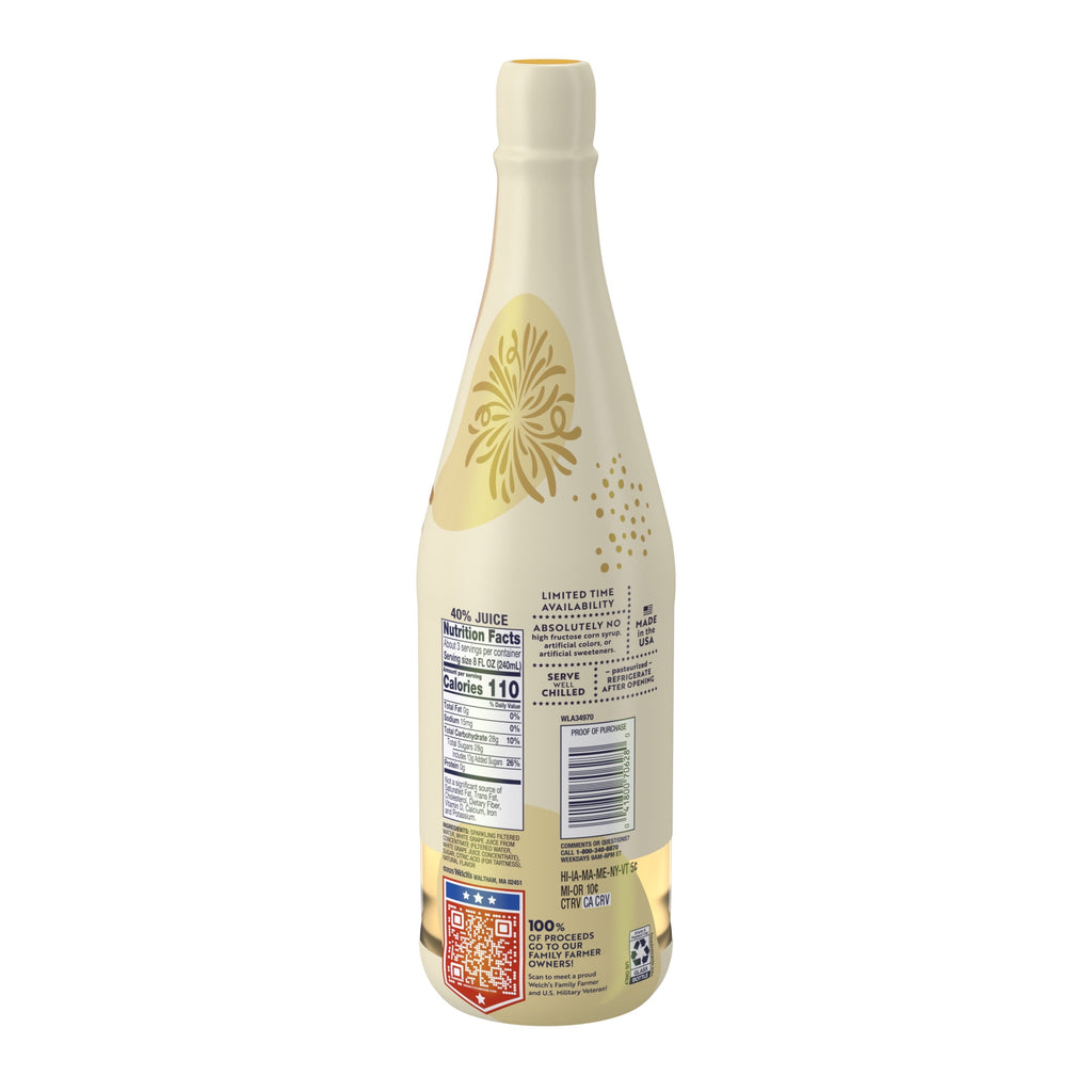 Welch's Sparkling White Grape Juice Cocktail 25.4 fl oz Bottle
