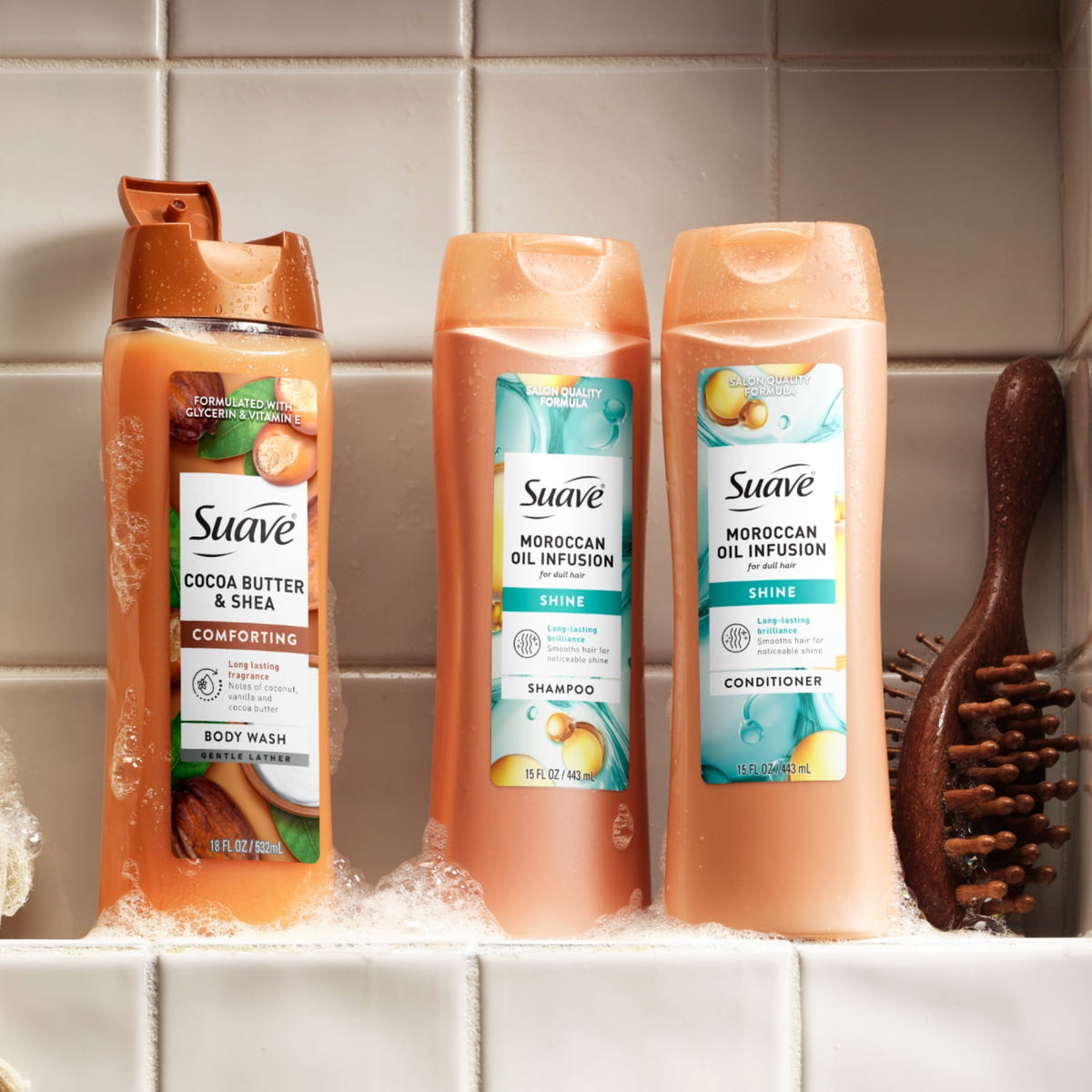 Suave Moroccan Oil Infusion Shampoo & Conditioner Value Pack 15 fl oz ea
