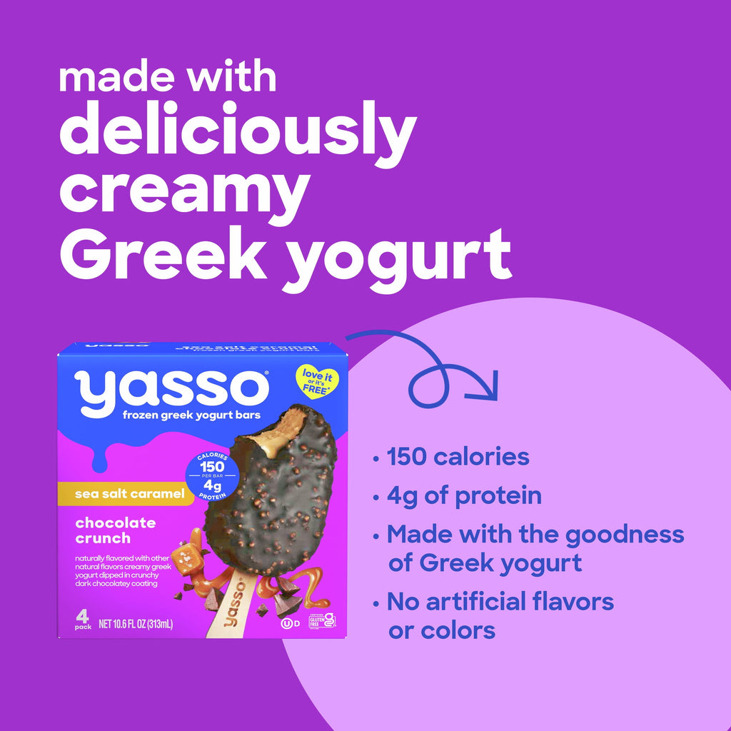 Yasso Sea Salt Caramel Chocolate Crunch Frozen Greek Yogurt Bars 4 Count 14 Fl Oz