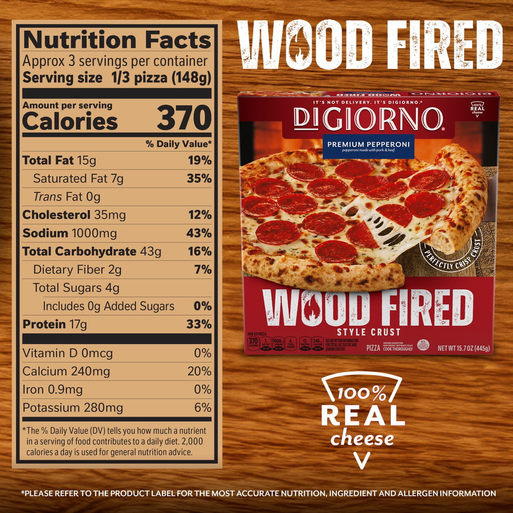 DiGiorno Wood Fired Style Crust Premium Pepperoni Frozen Pizza 15.7 Oz