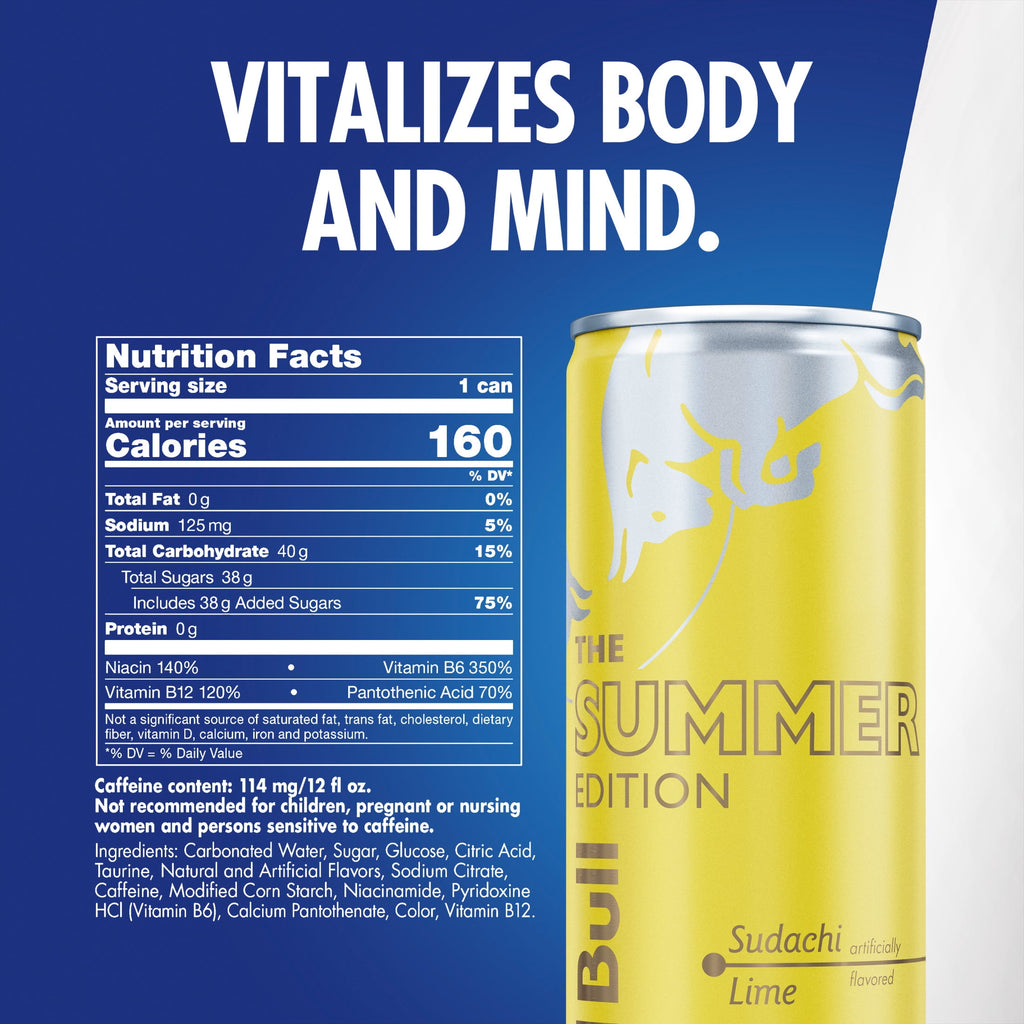 Red Bull Summer Edition Sudachi Lime Energy Drink 12 fl oz 4 Pack Cans