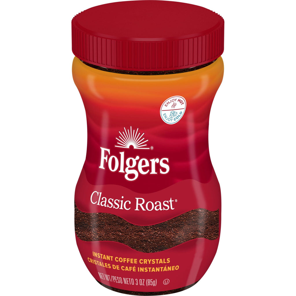 Folgers Classic Roast Naturally Caffeinated Medium Instant Coffee 3 oz Jar
