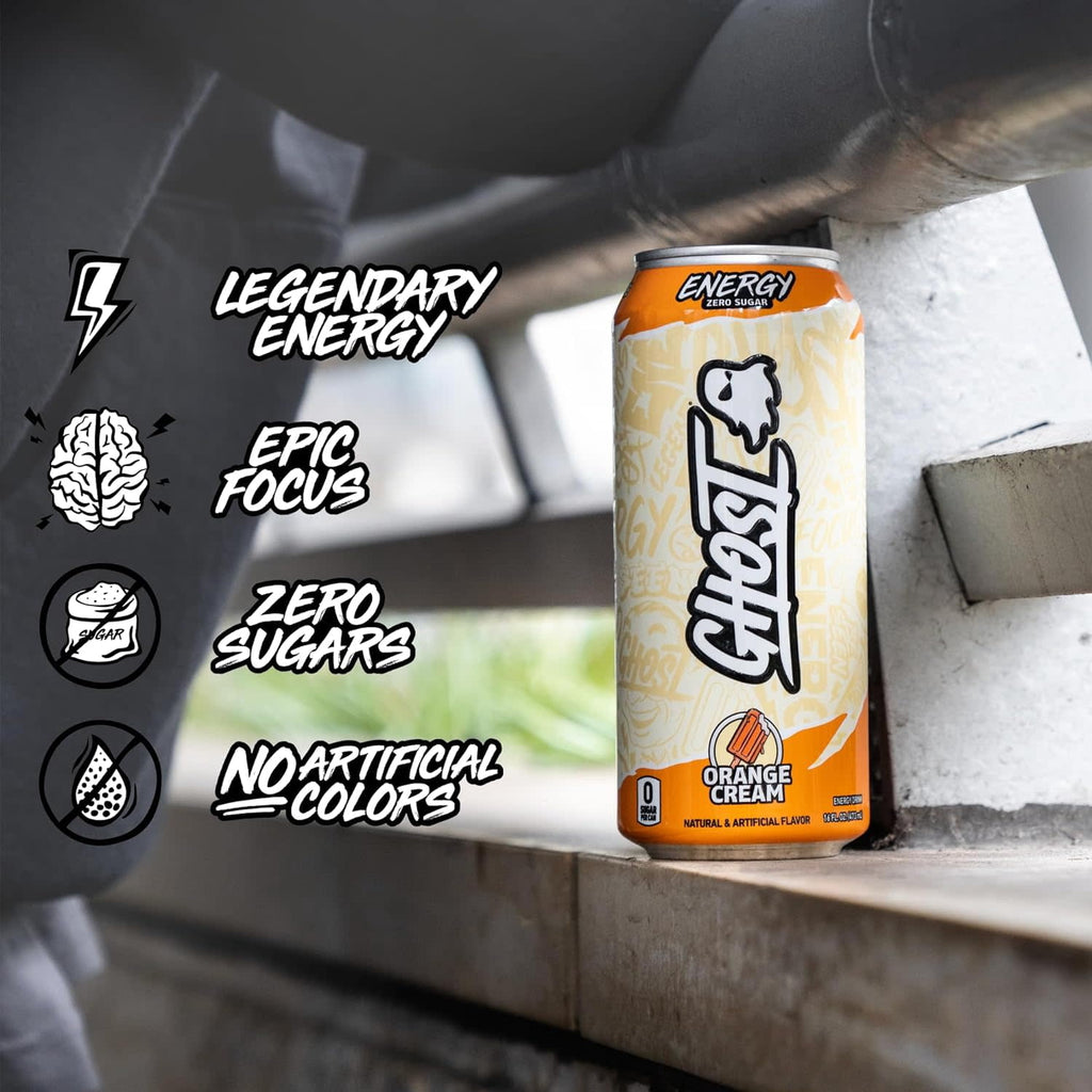 GHOST Energy Orange Cream Zero Sugar Energy Drink 16 fl oz Single Can