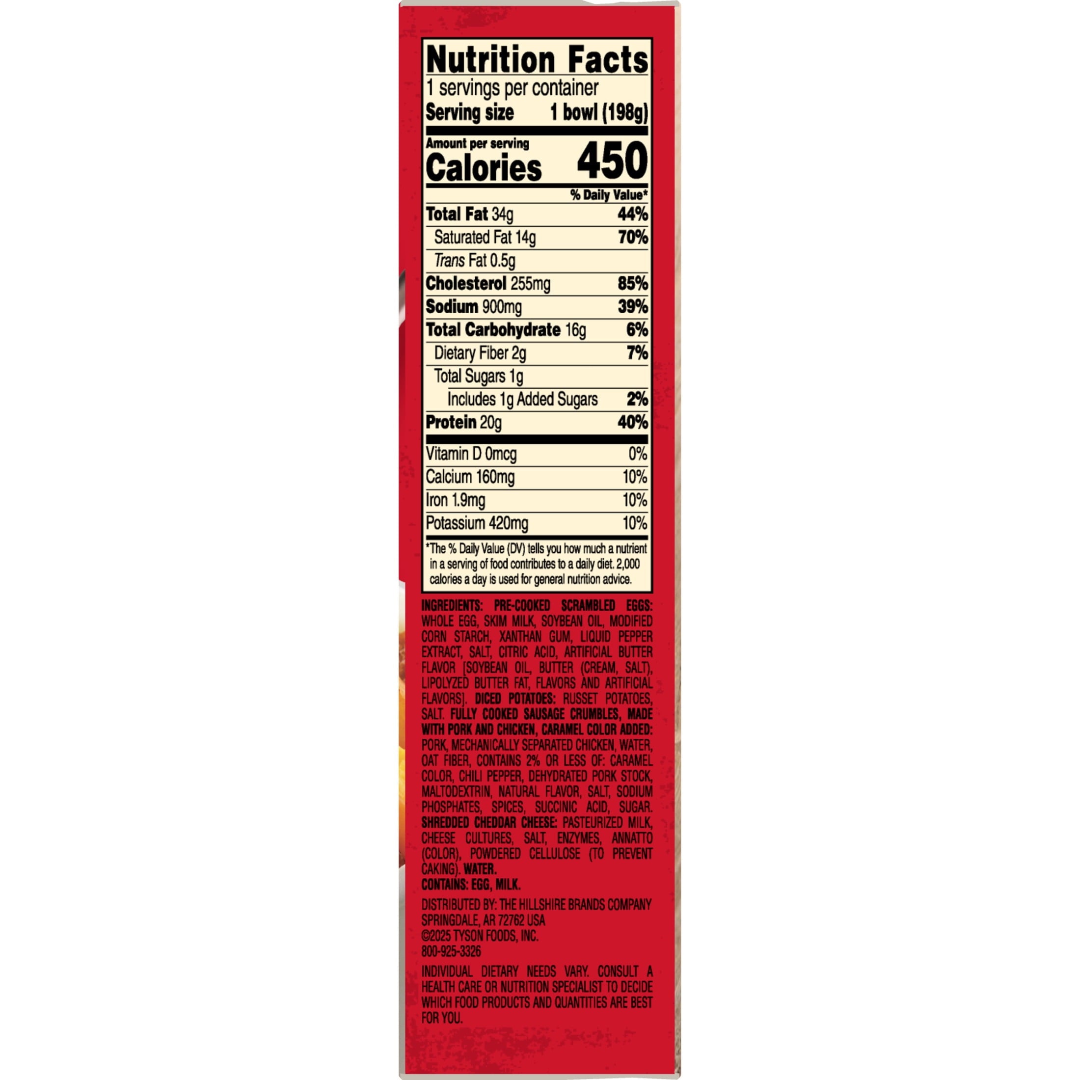 Jimmy Dean Sausage Breakfast Bowl Frozen 7 Oz