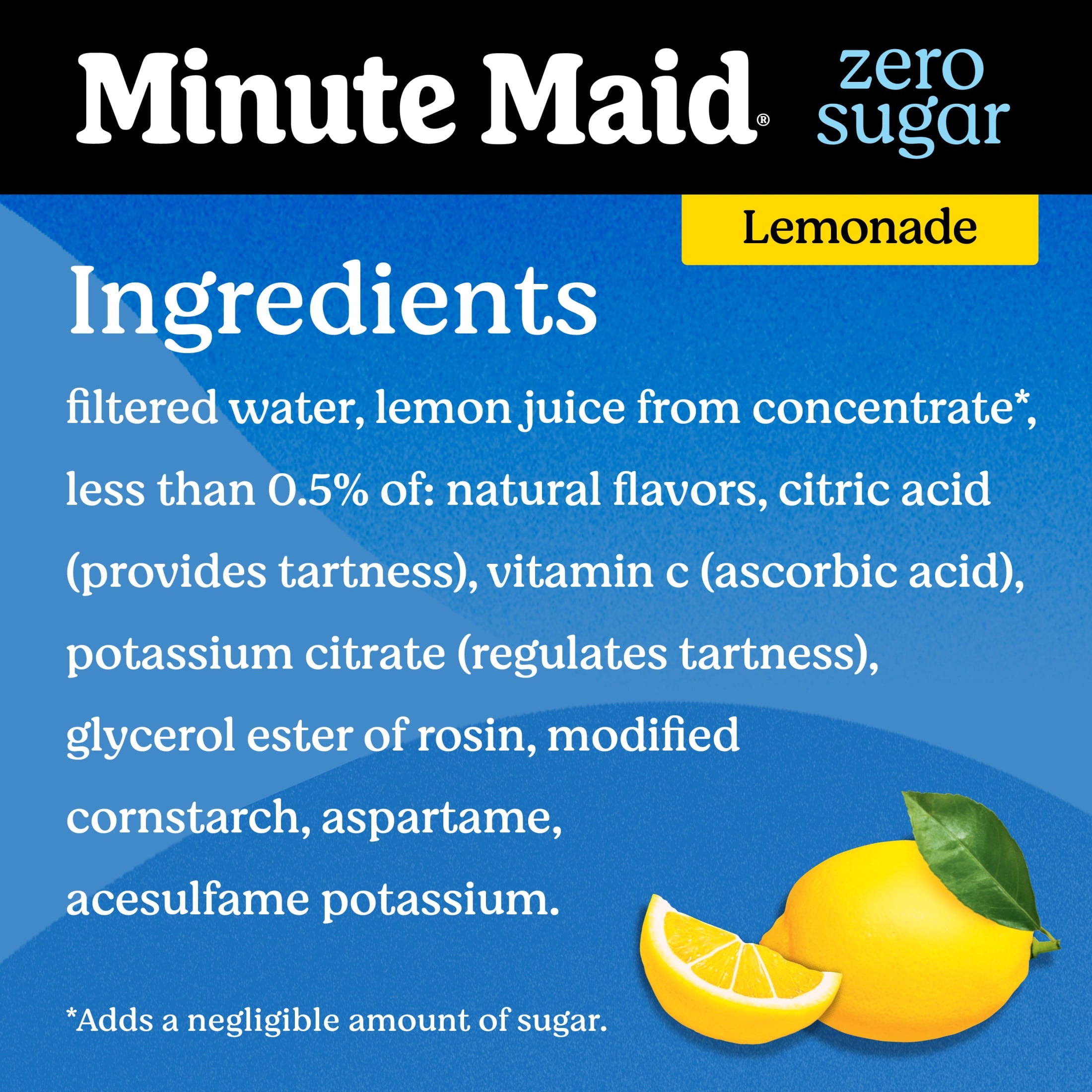Minute Maid Zero Sugar Lemonade Juice Drink 52 fl oz Bottle