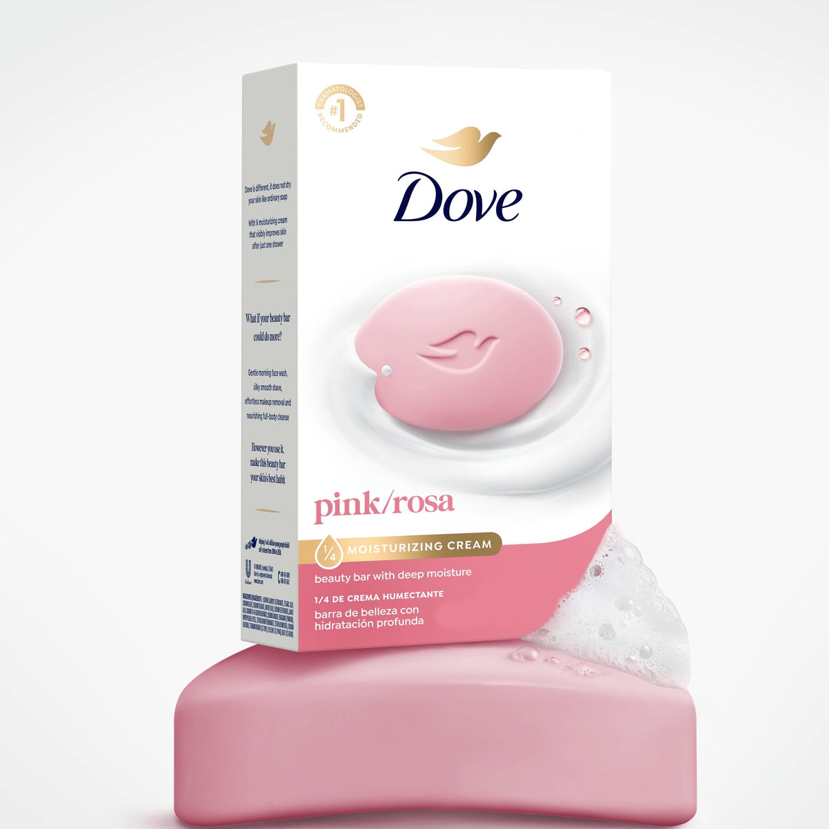Dove Beauty Bar Soap Pink Rosa Moisturizing Cleanser 3.75 oz 12 Bars