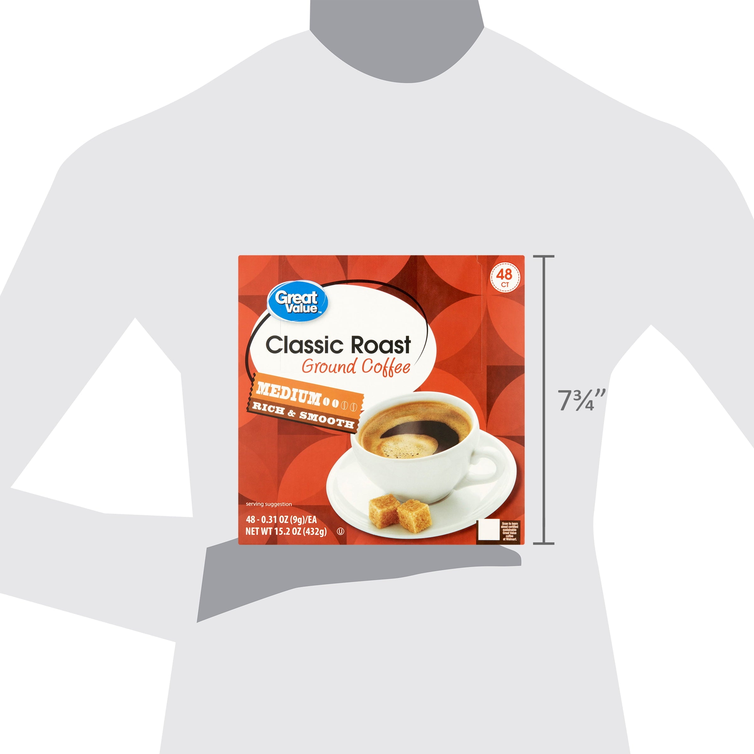 Great Value Classic Roast Medium Roast Ground Coffee Pods 48 Count