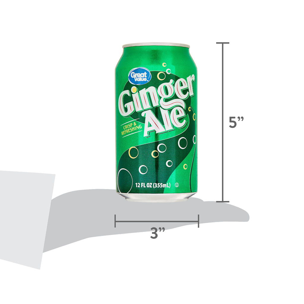 Great Value Caffeine Free Ginger Ale Soda Pop Cans 12 Fl Oz 12 Pack