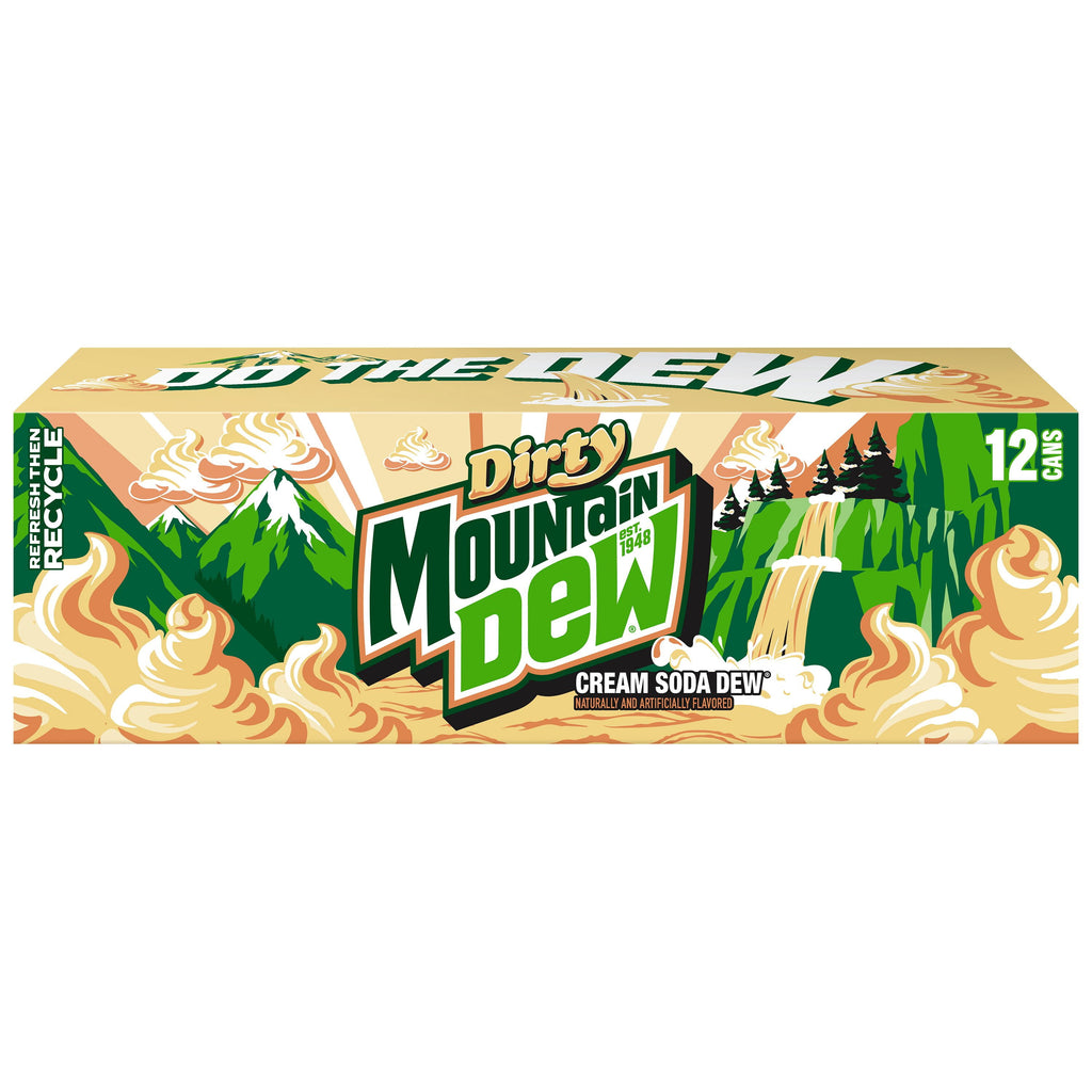 Mountain Dew Dirty Dew Cream Soda Pop Cans 12 Fl Oz 12 Pack