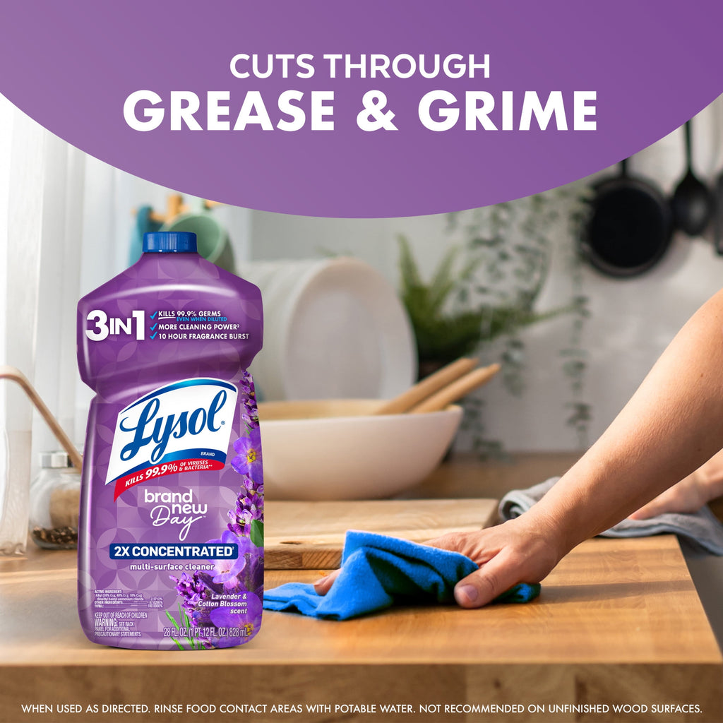 Lysol Brand New Day 2X Concentrated Multi-Surface Disinfectant Cleaner Lavender & Cotton Blossom 28 fl oz