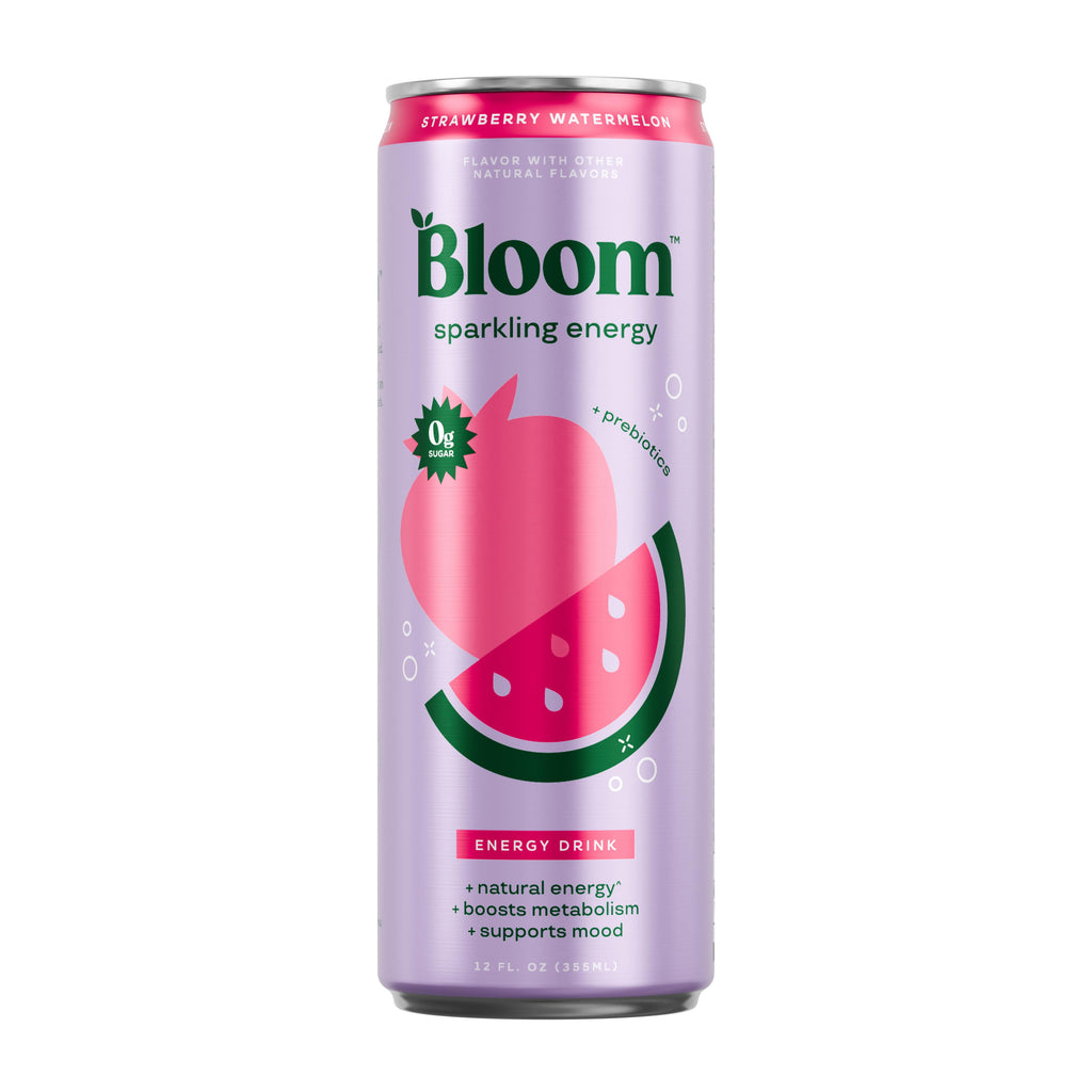 Bloom Nutrition Sparkling Energy Drink Strawberry Watermelon 12 fl oz Single Can