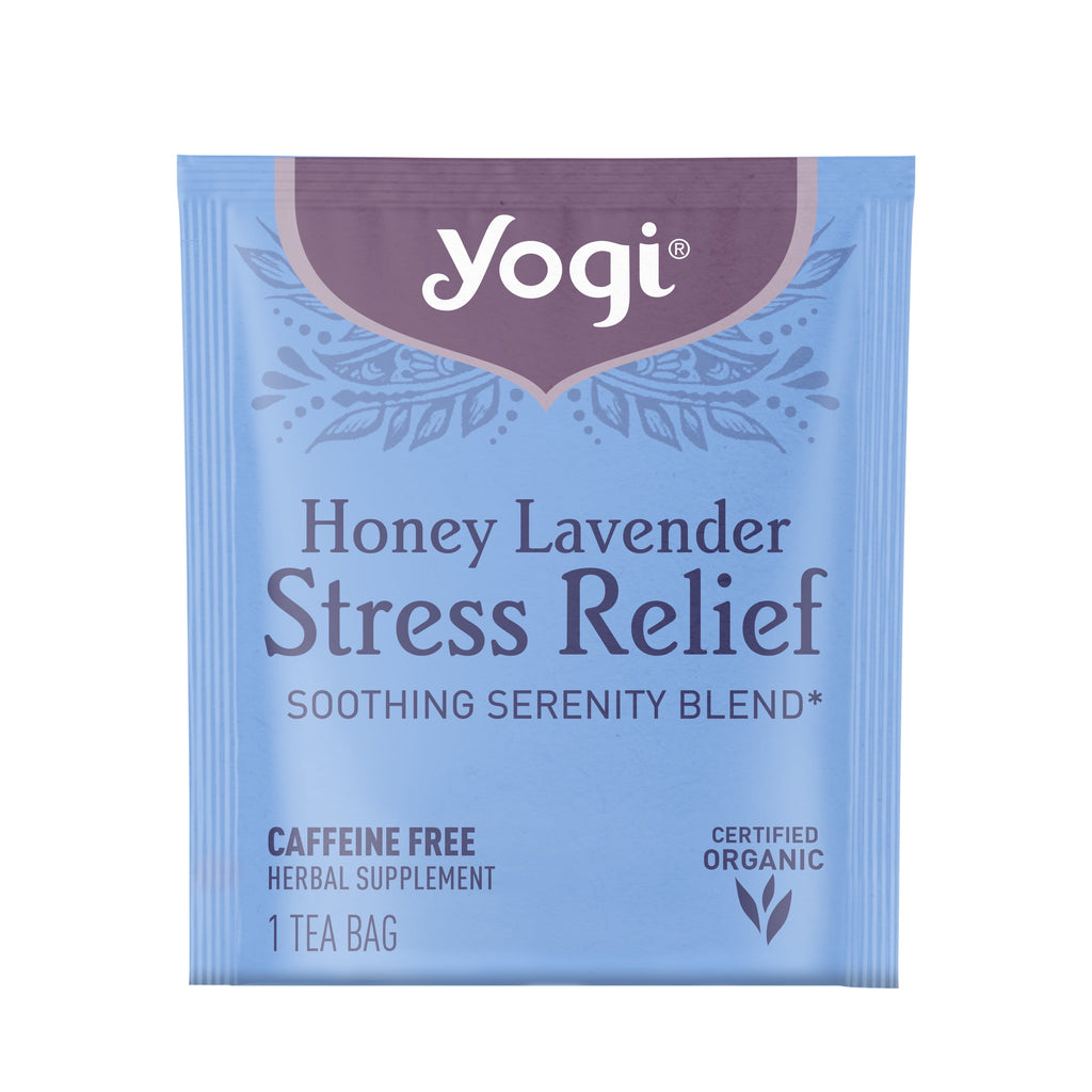 Yogi Honey Lavender Stress Relief Organic Herbal Wellness Tea Bags 1.02 oz 16 Count