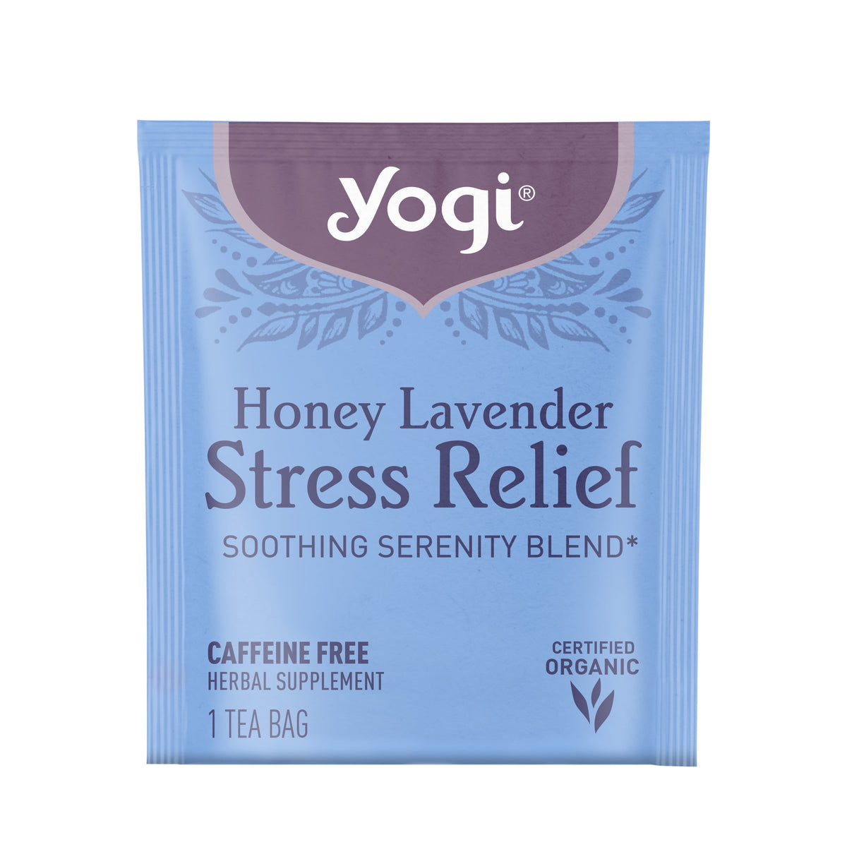 Yogi Honey Lavender Stress Relief Organic Herbal Wellness Tea Bags 1.02 oz 16 Count