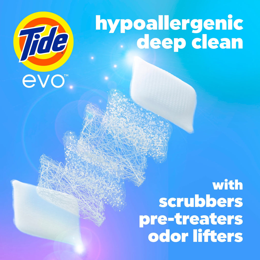 Tide Evo Free & Gentle Laundry Detergent Tiles Unscented 16 Count