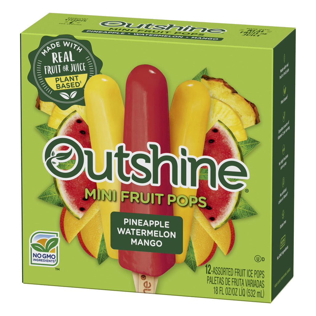 Outshine Pineapple Watermelon Mango Mini Fruit Pops 12 Count 18 Fl Oz