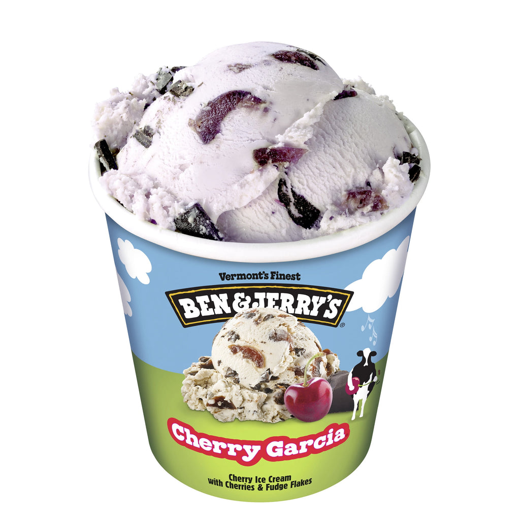 Ben & Jerry's Cherry Garcia Cherry Fudge Flakes Ice Cream Pint 16 Oz
