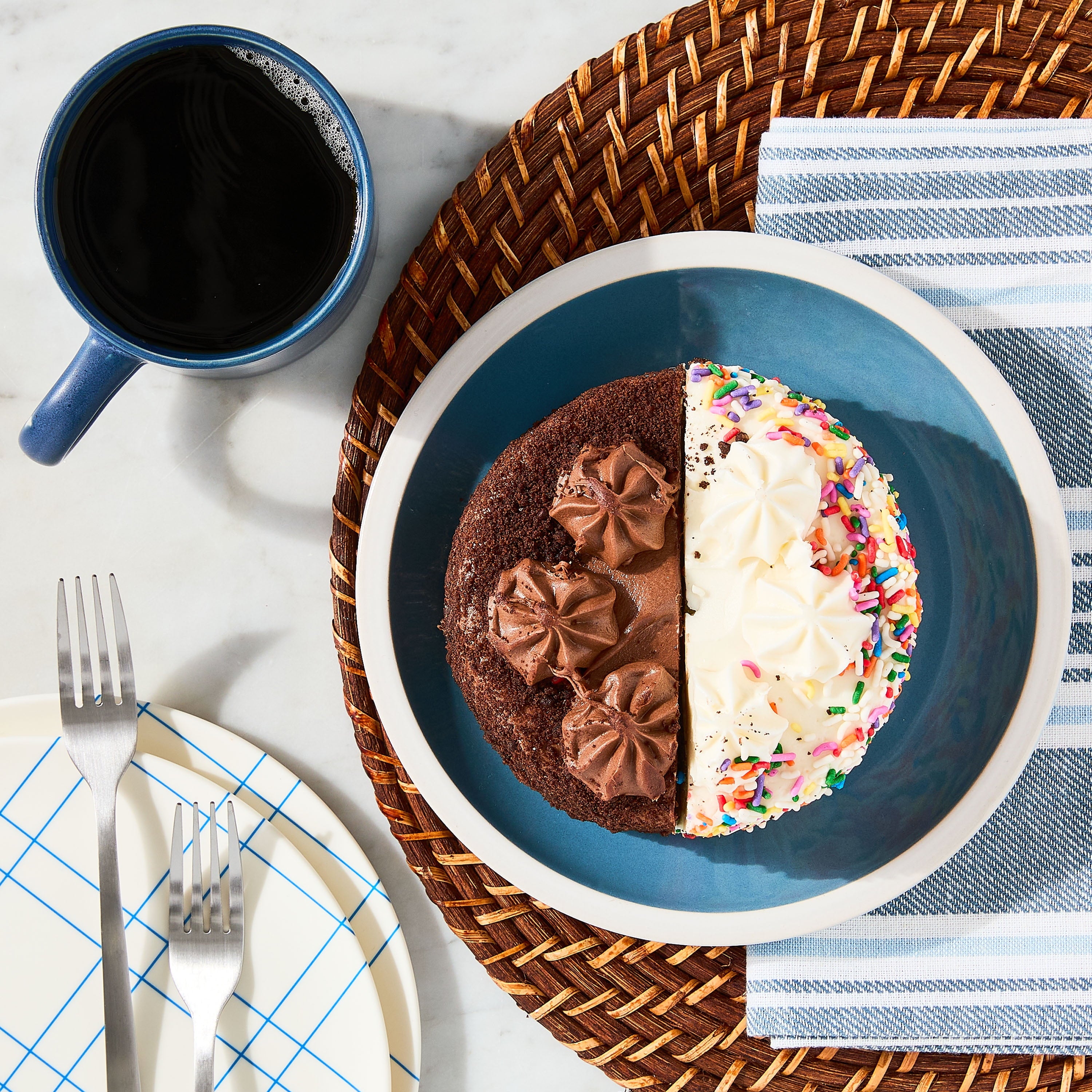 Half Chocolate Half Confetti Cake 16 Oz Marketside