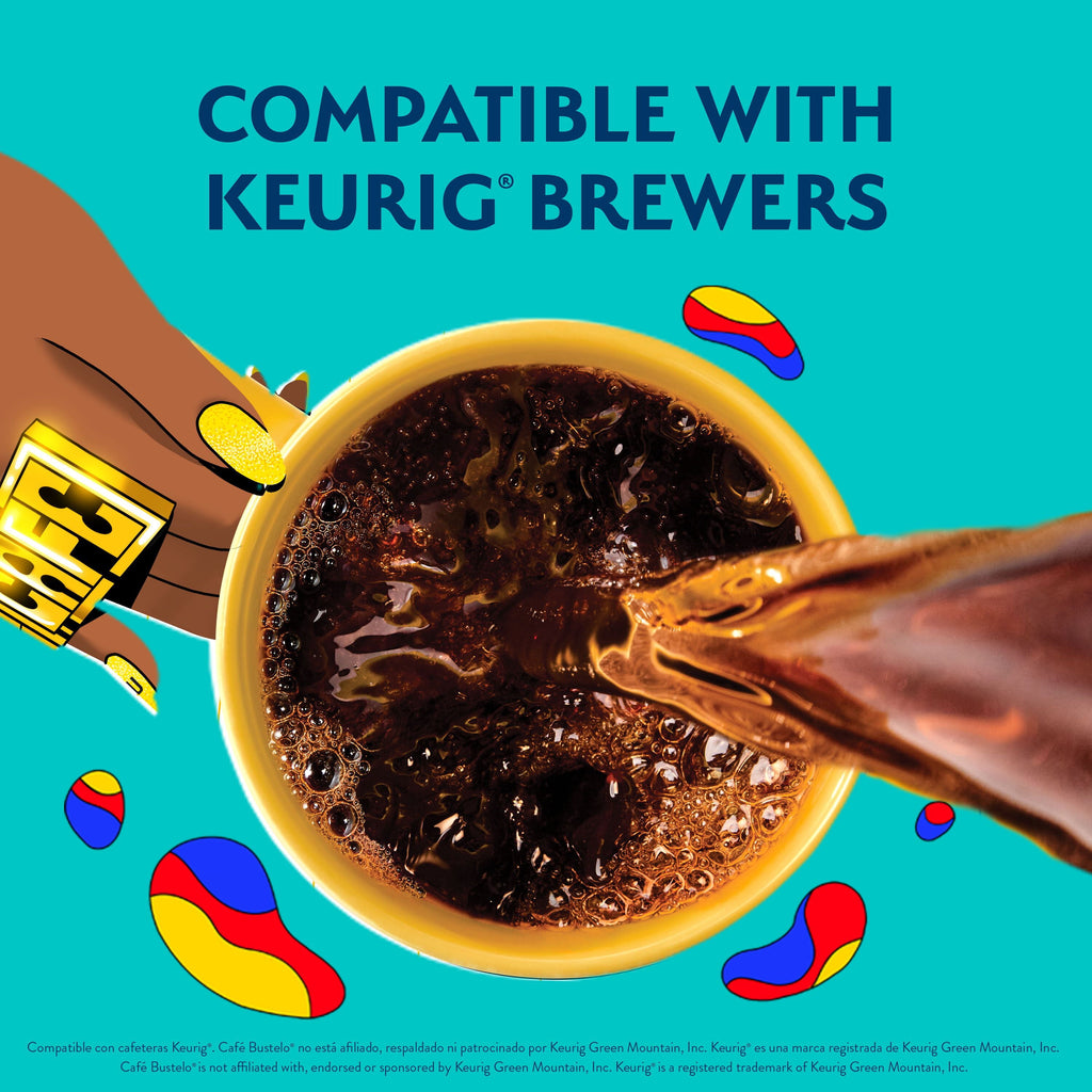 Café Bustelo Espresso-Style Dark Roast Naturally Caffeinated Coffee Keurig K-Cup Pods 24 Count Box