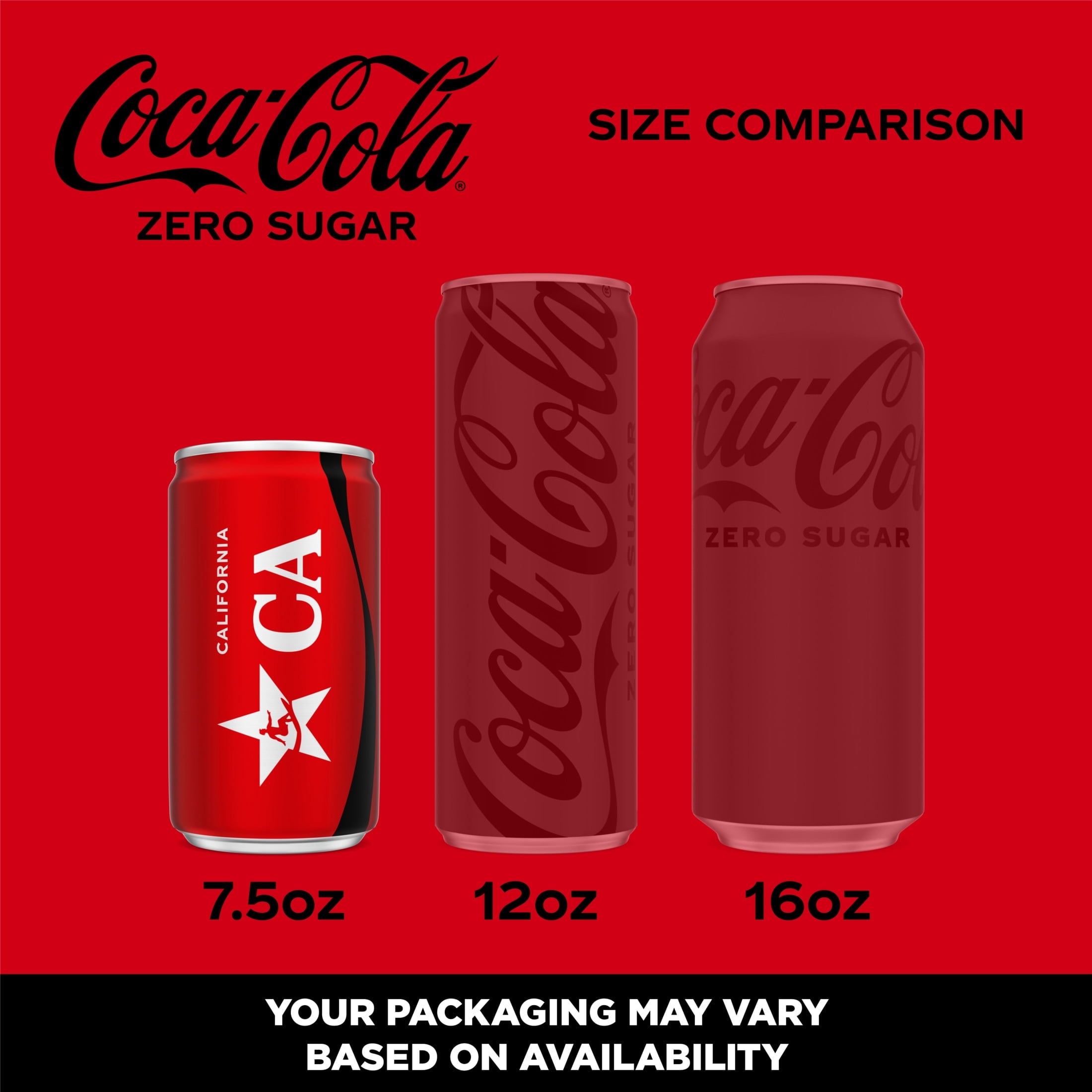 Zero Sugar Soda Pop Fridge Pack Mini Cans 7.5 Fl Oz 10 Pack Coca-Cola