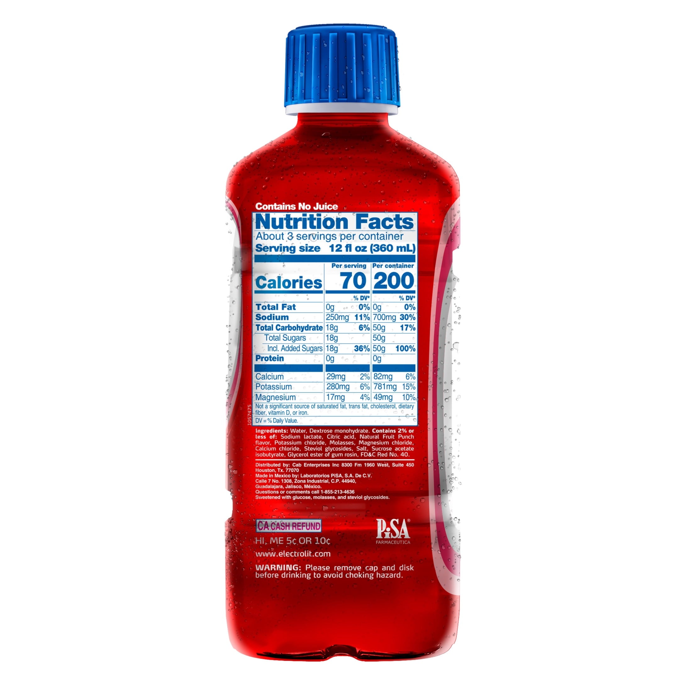 Electrolit Fruit Punch Electrolyte Hydration Beverage 33.8 fl oz