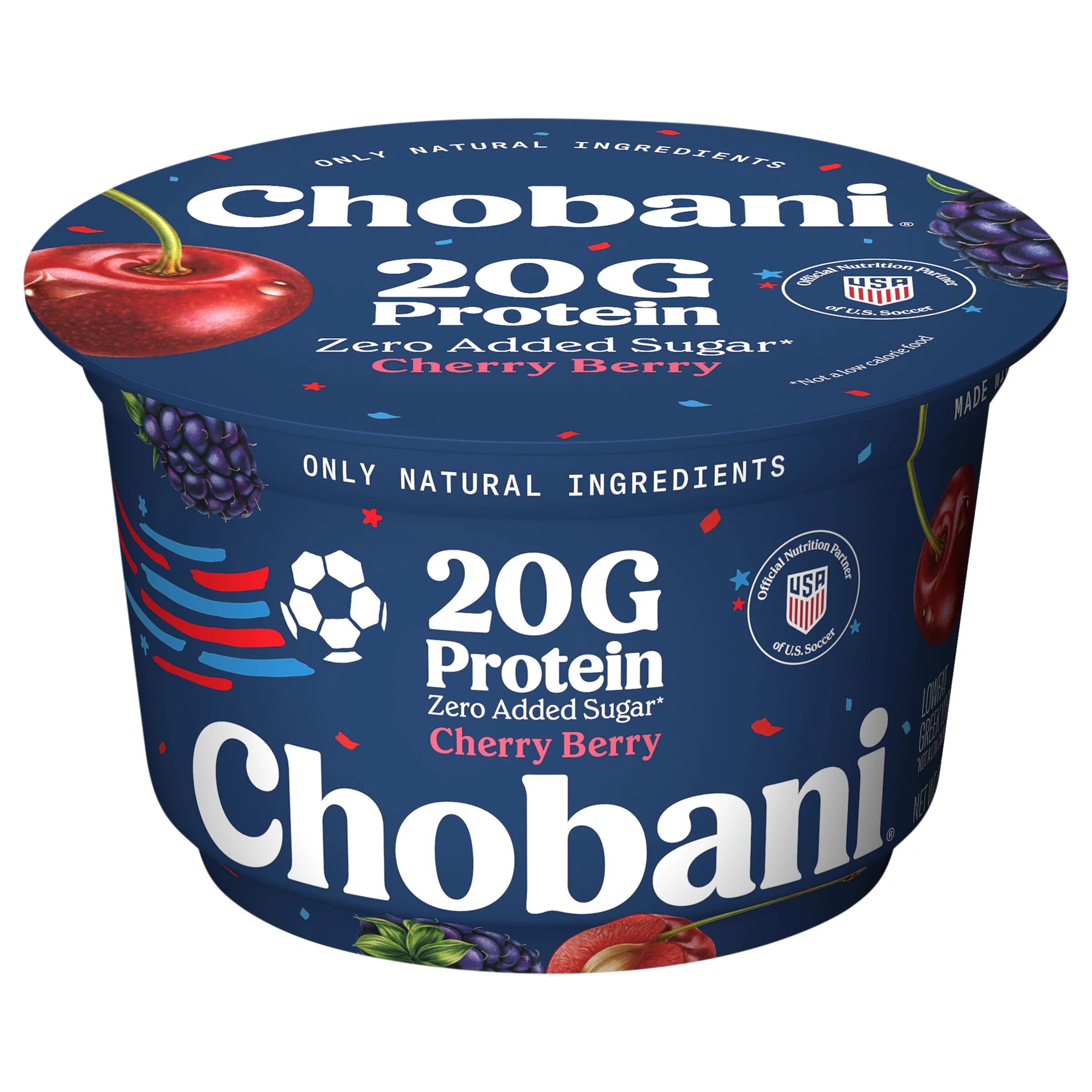 Chobani Zero Added Sugar Lowfat Greek Cherry Berry Yogurt 6.7 ounce