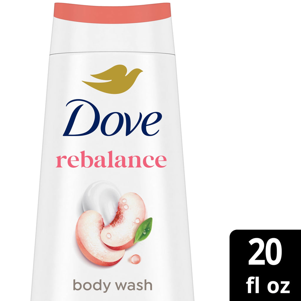 Dove Rebalance Body Wash White Peach & Rice Milk Moisturizing Cleanser 20 fl oz