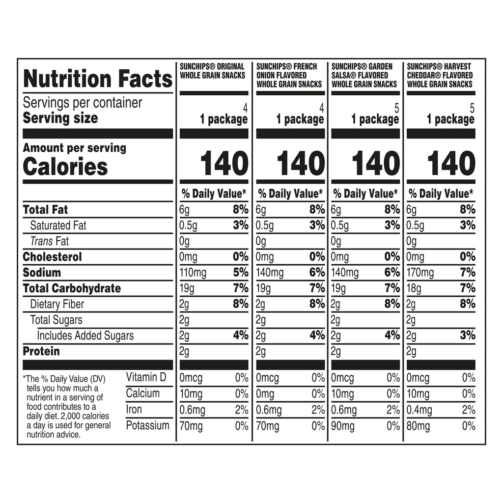 SunChips 100% Whole Grain Snacks Variety Pack 1 Oz 18 Count Frito-Lay
