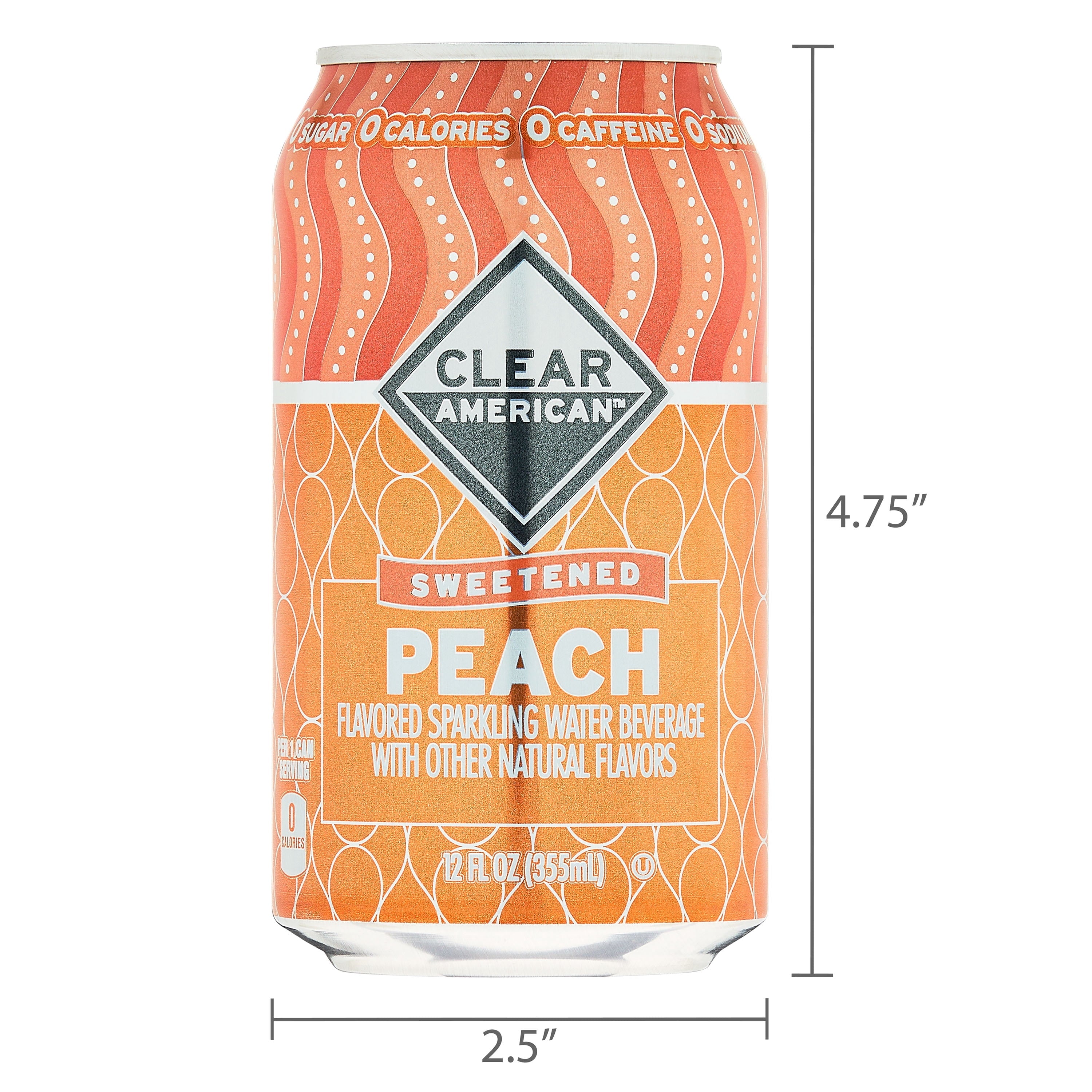 Clear American Golden Peach Sparkling Water 12 fl oz Cans 12 Pack