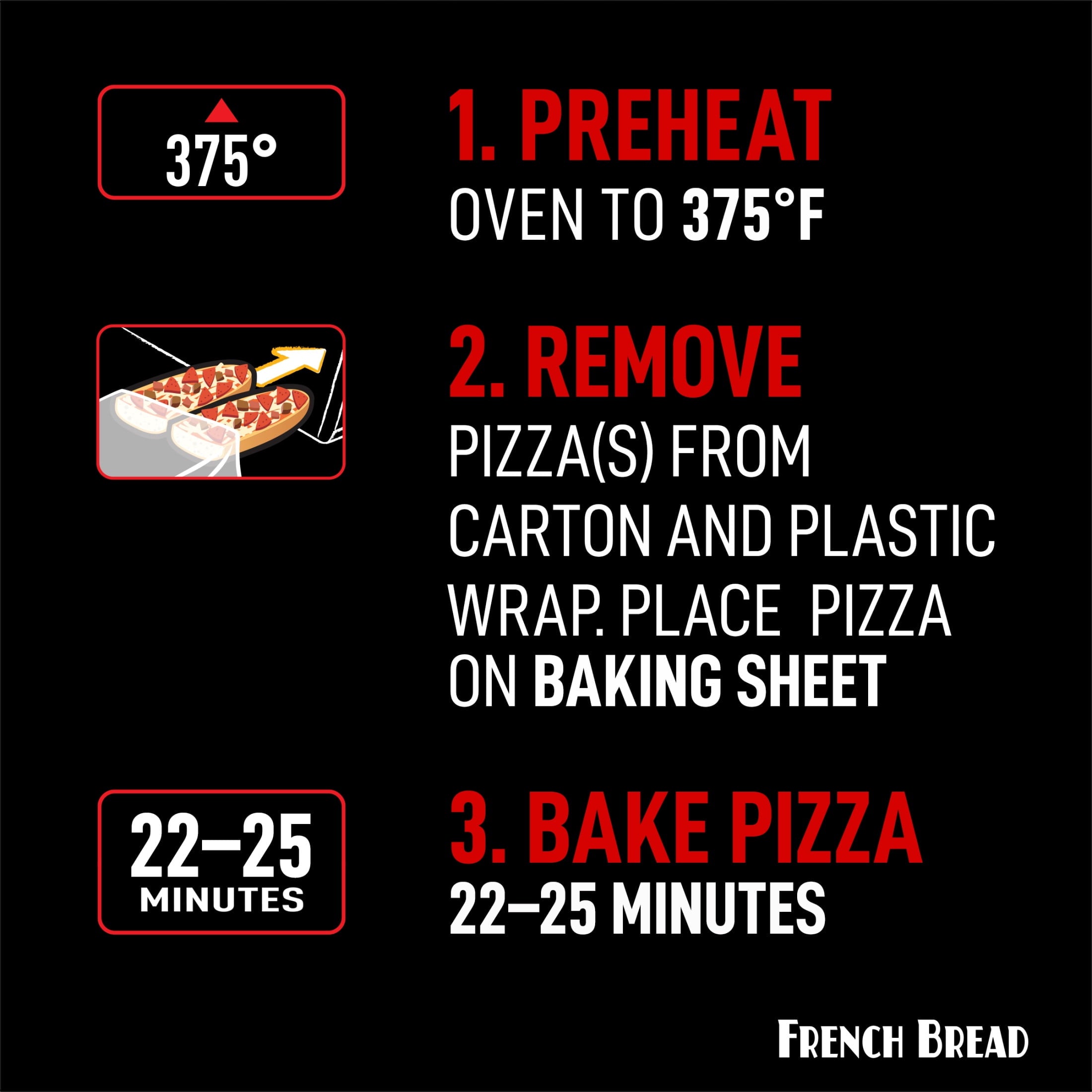 Red Baron 3 Meat French Bread Frozen Personal Pizza 11.01 Oz 2 Pack