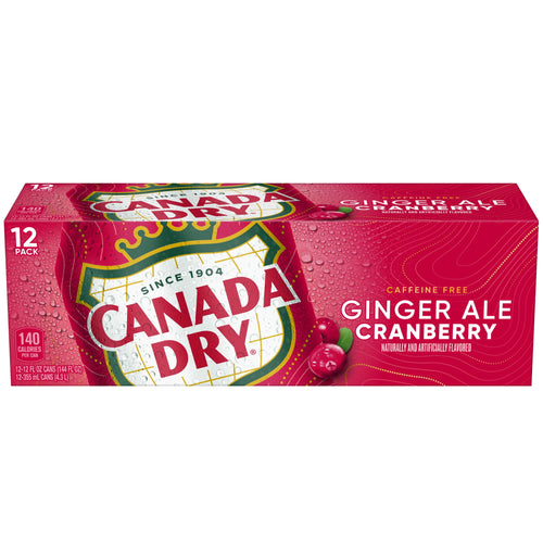 Canada Dry Caffeine Free Cranberry Ginger Ale Soda Pop Cans 12 Fl Oz 12 Pack
