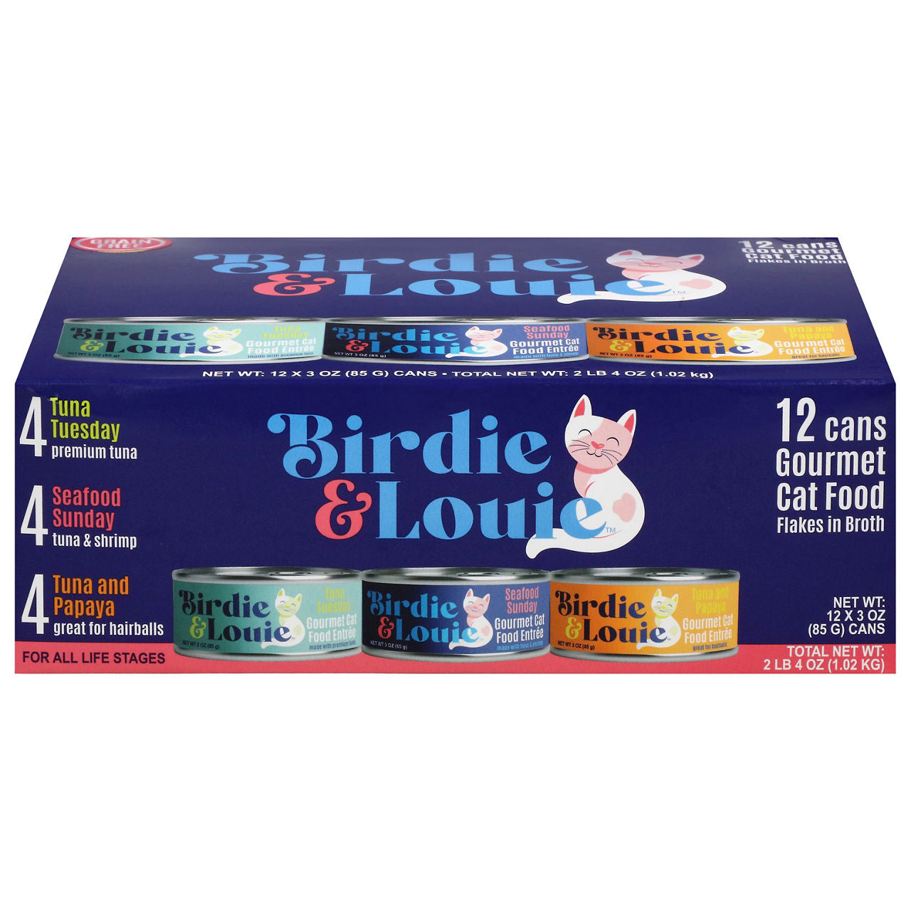 Birdie & Louie Gourmet All Life Stages Tuna Tuesday Seafood Sunday Tuna and Papaya Cat Food