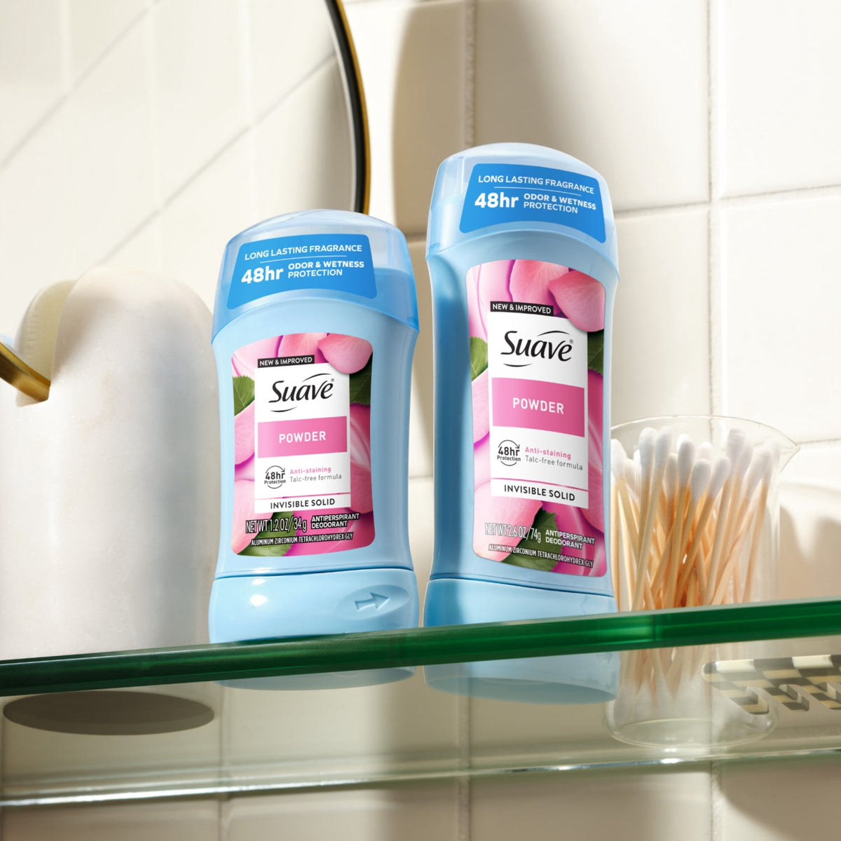 Suave Women Antiperspirant Deodorant Powder 48-Hour Protection 2.6 oz Twin Pack