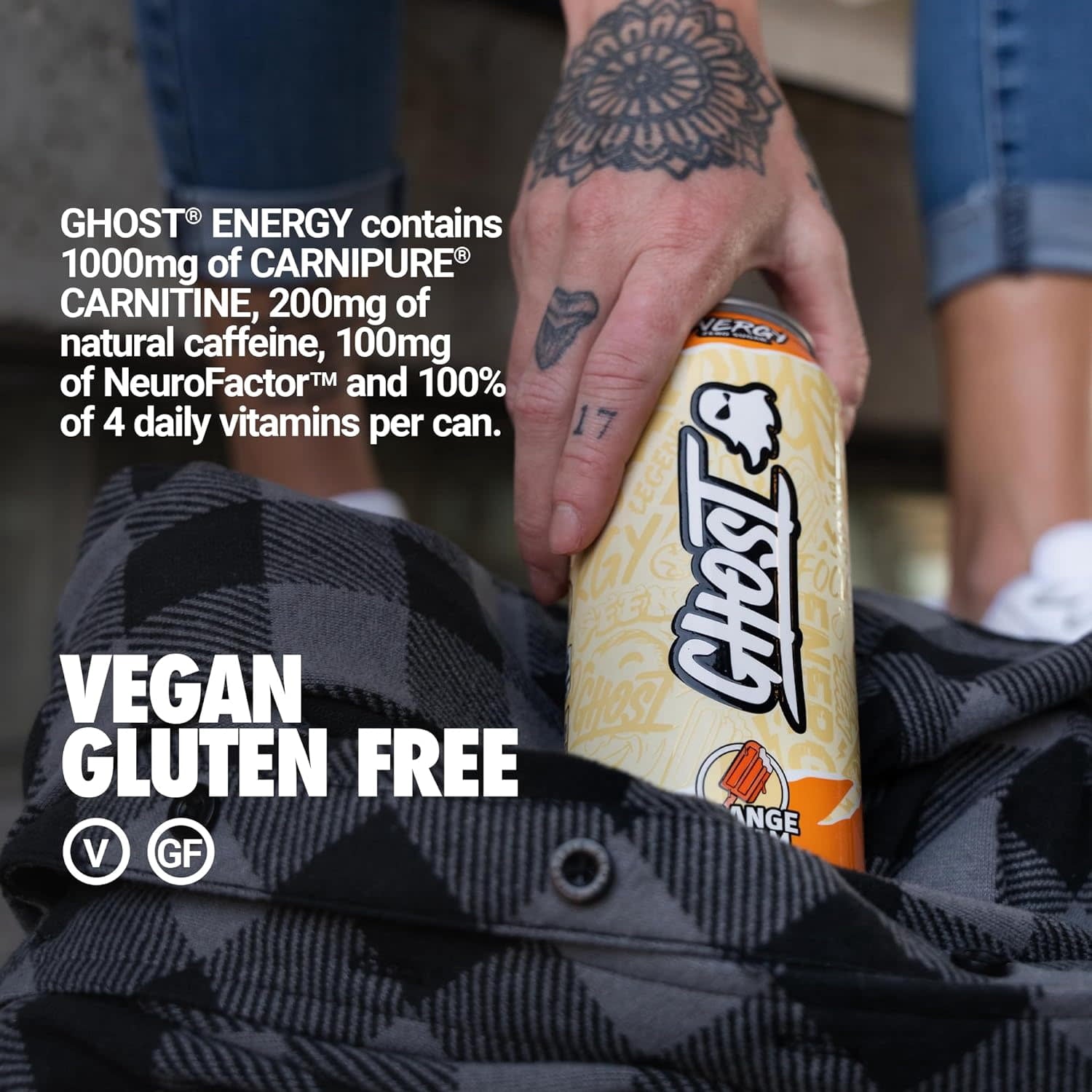 GHOST Energy Orange Cream Zero Sugar Energy Drink 16 fl oz Single Can