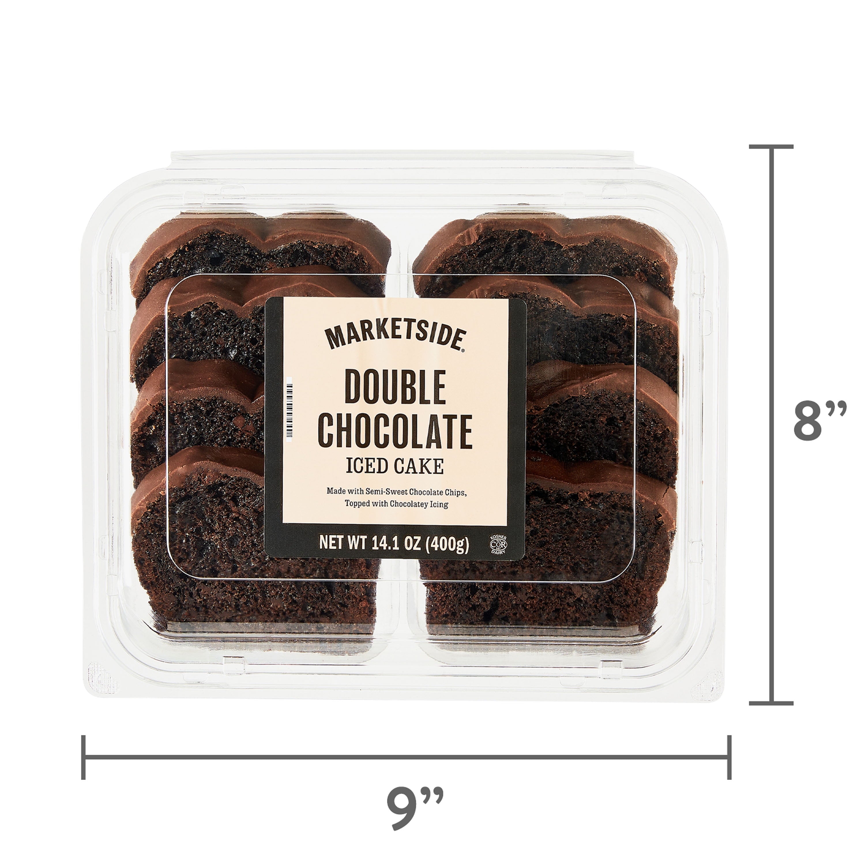 Iced Double Chocolate Sliced Loaf Cake 14.1 Oz 8 Count Marketside