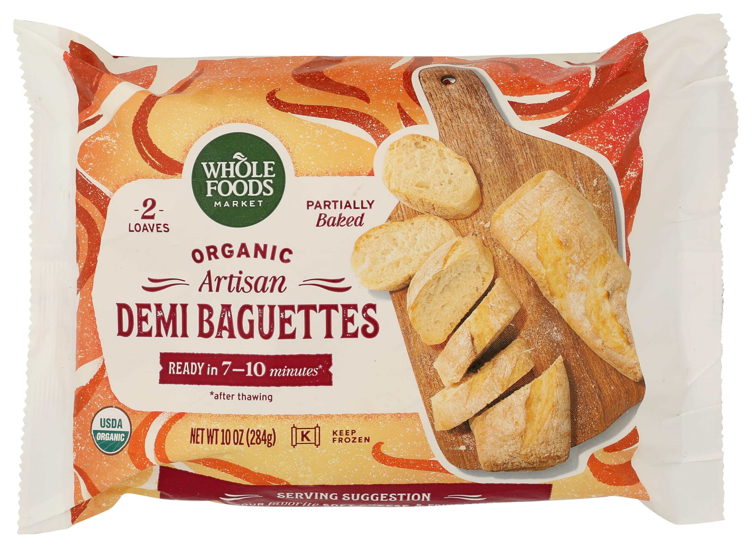 Organic Take & Bake Demi Baguettes 2 Count 10 Oz Whole Foods Market
