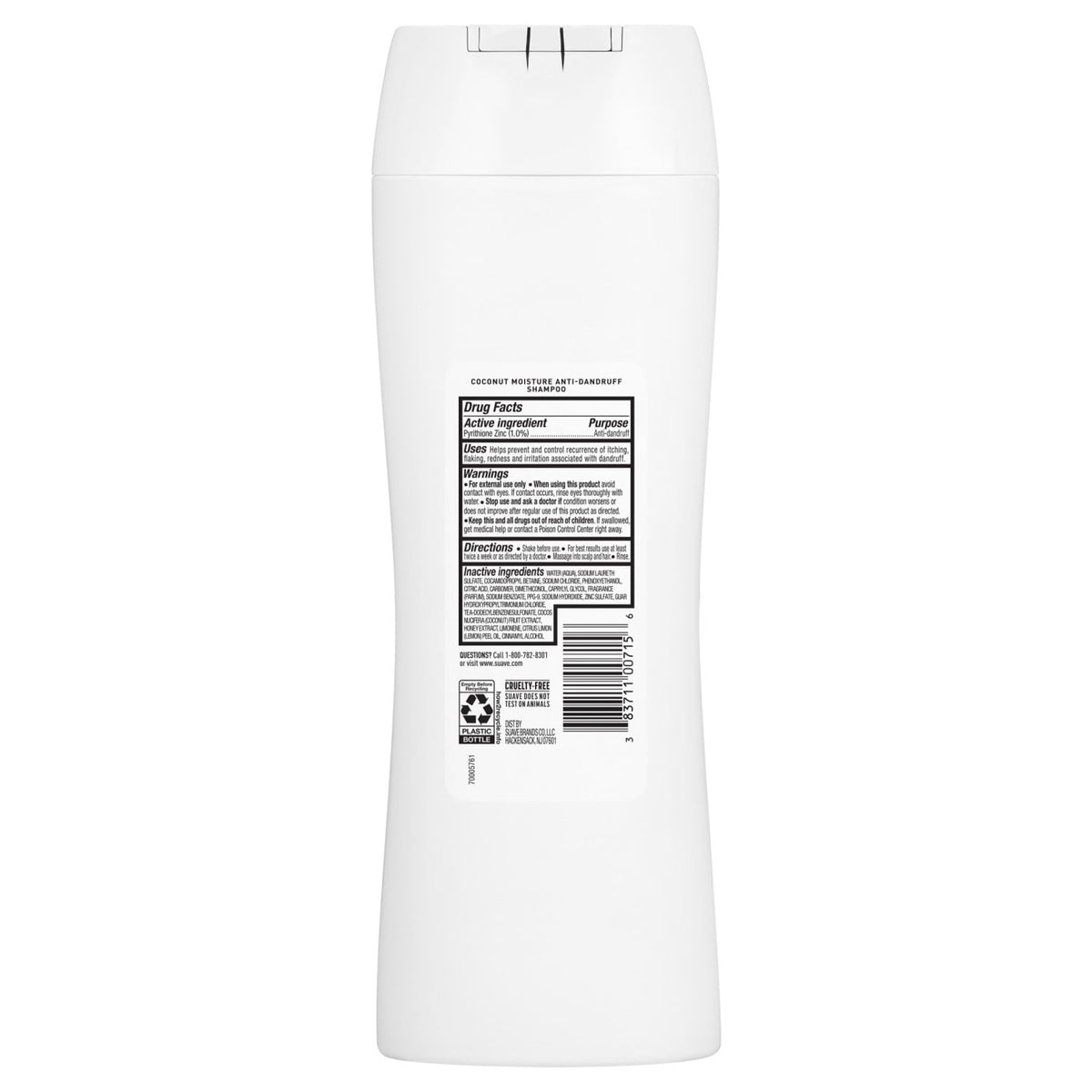 Suave Anti Dandruff Coconut Moisture Shampoo for Women 12.6 fl oz