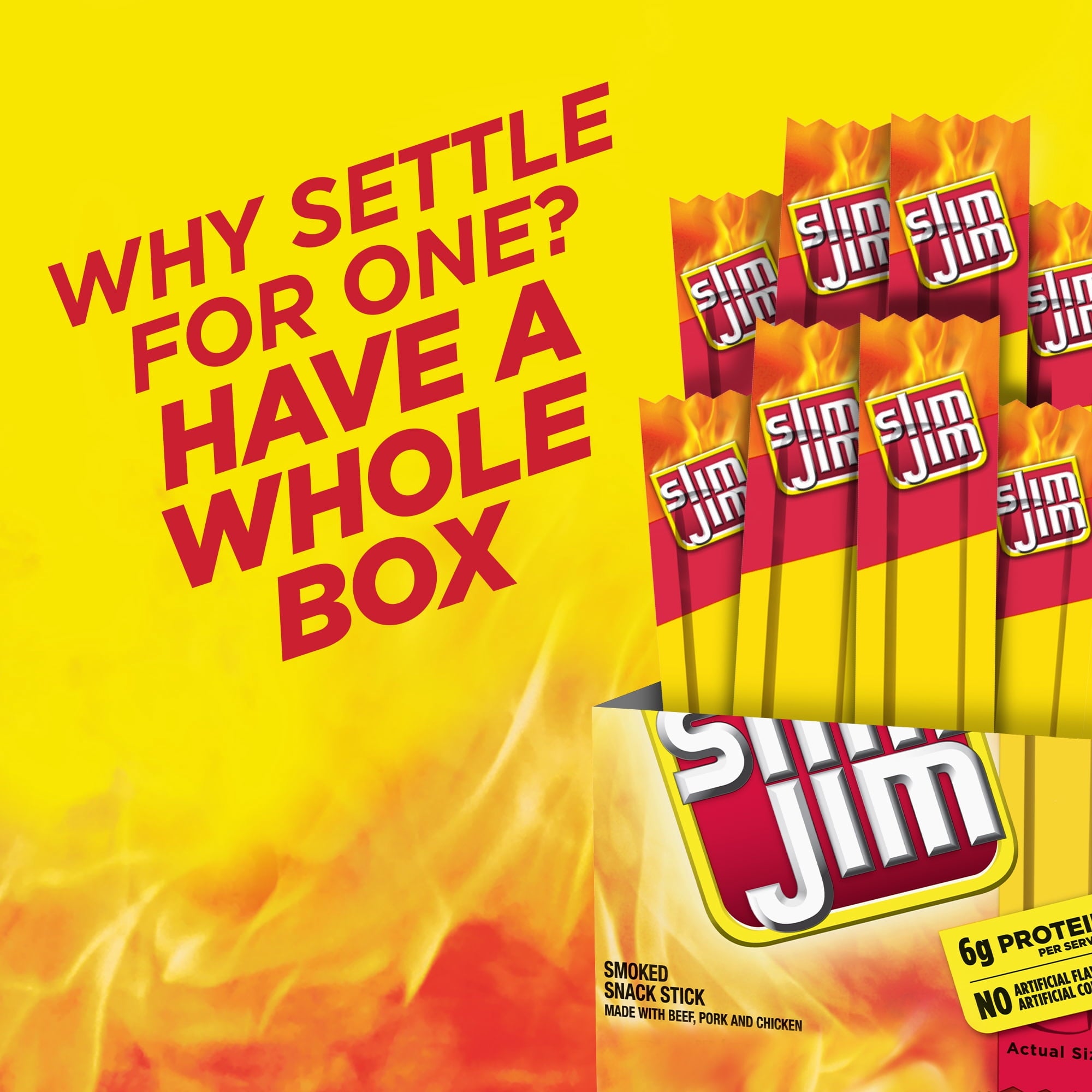 Original Flavor Smoked Meat Sticks 7.28 Oz 26 Count Slim Jim