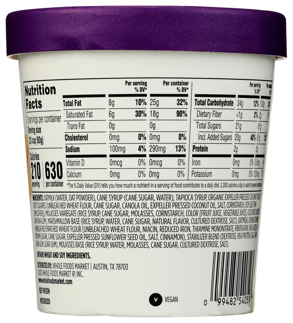 Oatmeal Creme Cookie Oat Milk Frozen Dessert 1 PT 365 By Whole Foods Market