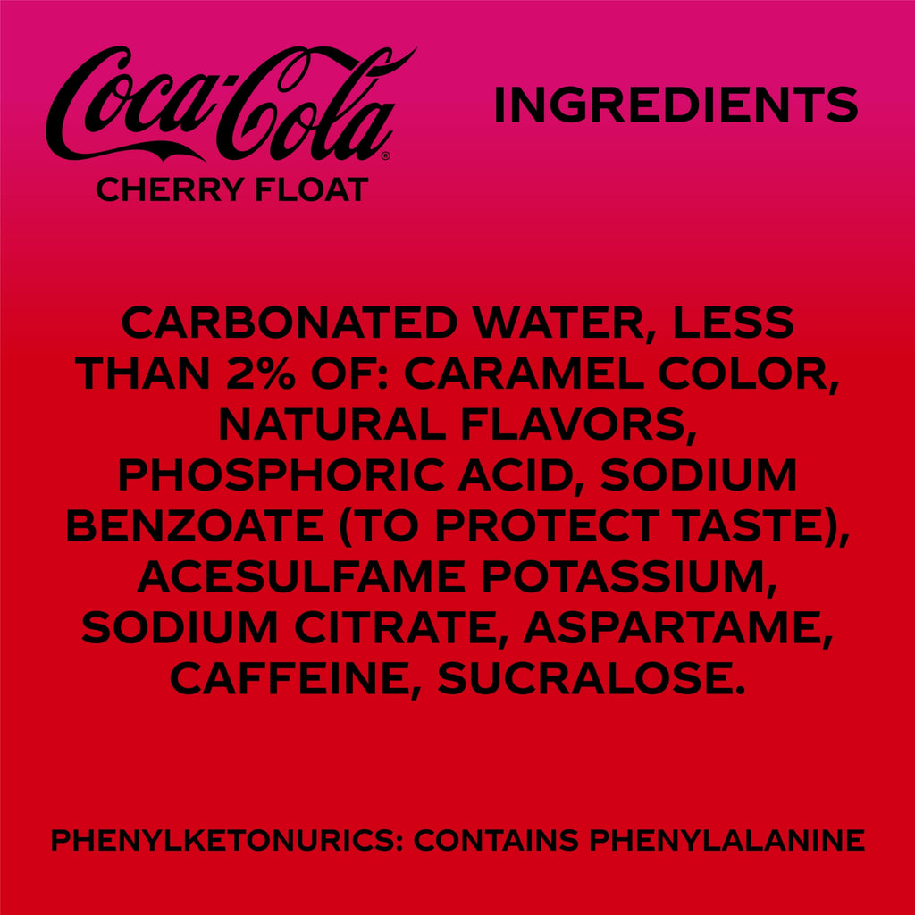 Zero Sugar Cherry Float Soda Pop Fridge Pack Cans 12 Fl Oz 12 Pack Coca-Cola