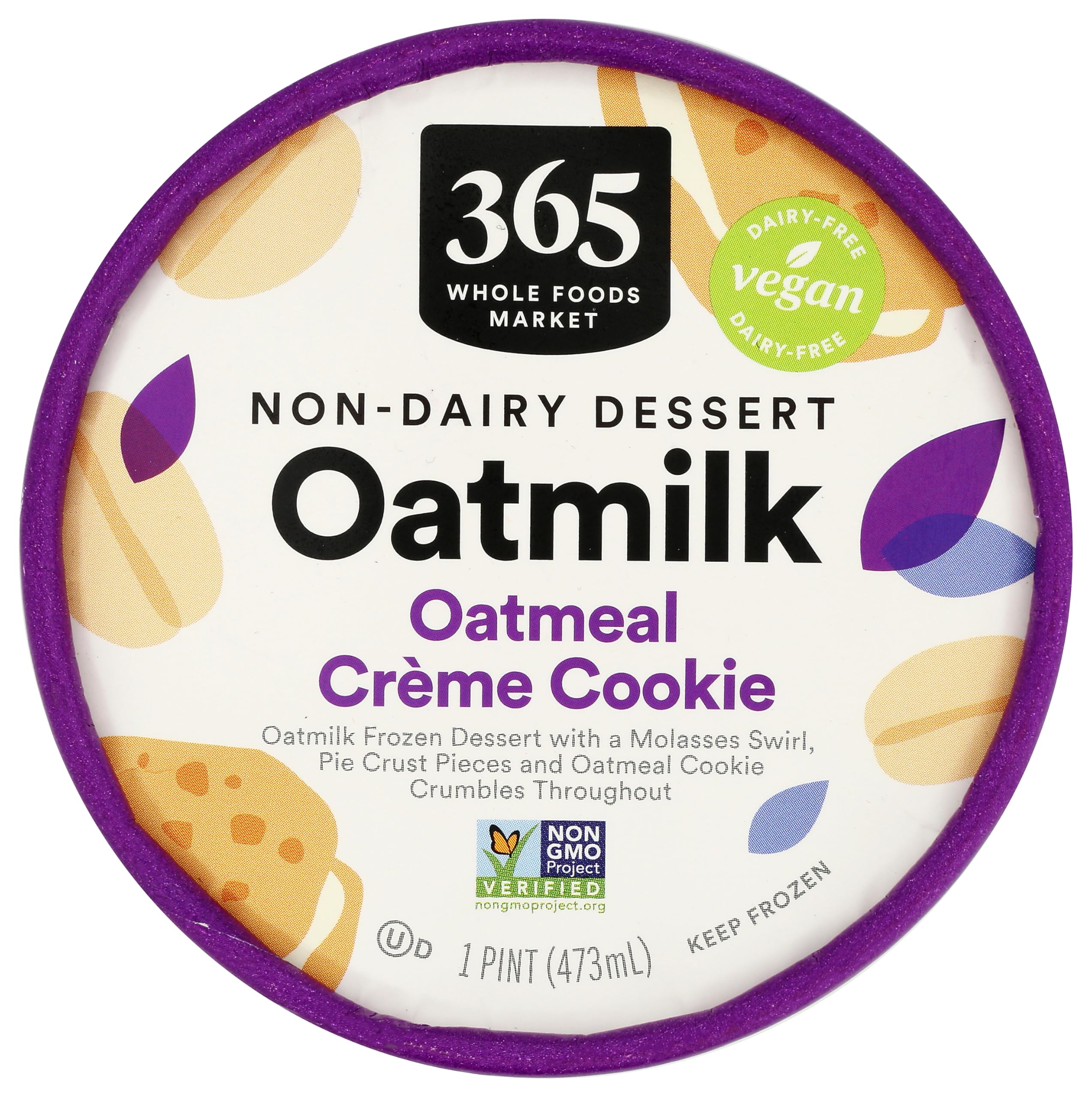 Oatmeal Creme Cookie Oat Milk Frozen Dessert 1 PT 365 By Whole Foods Market