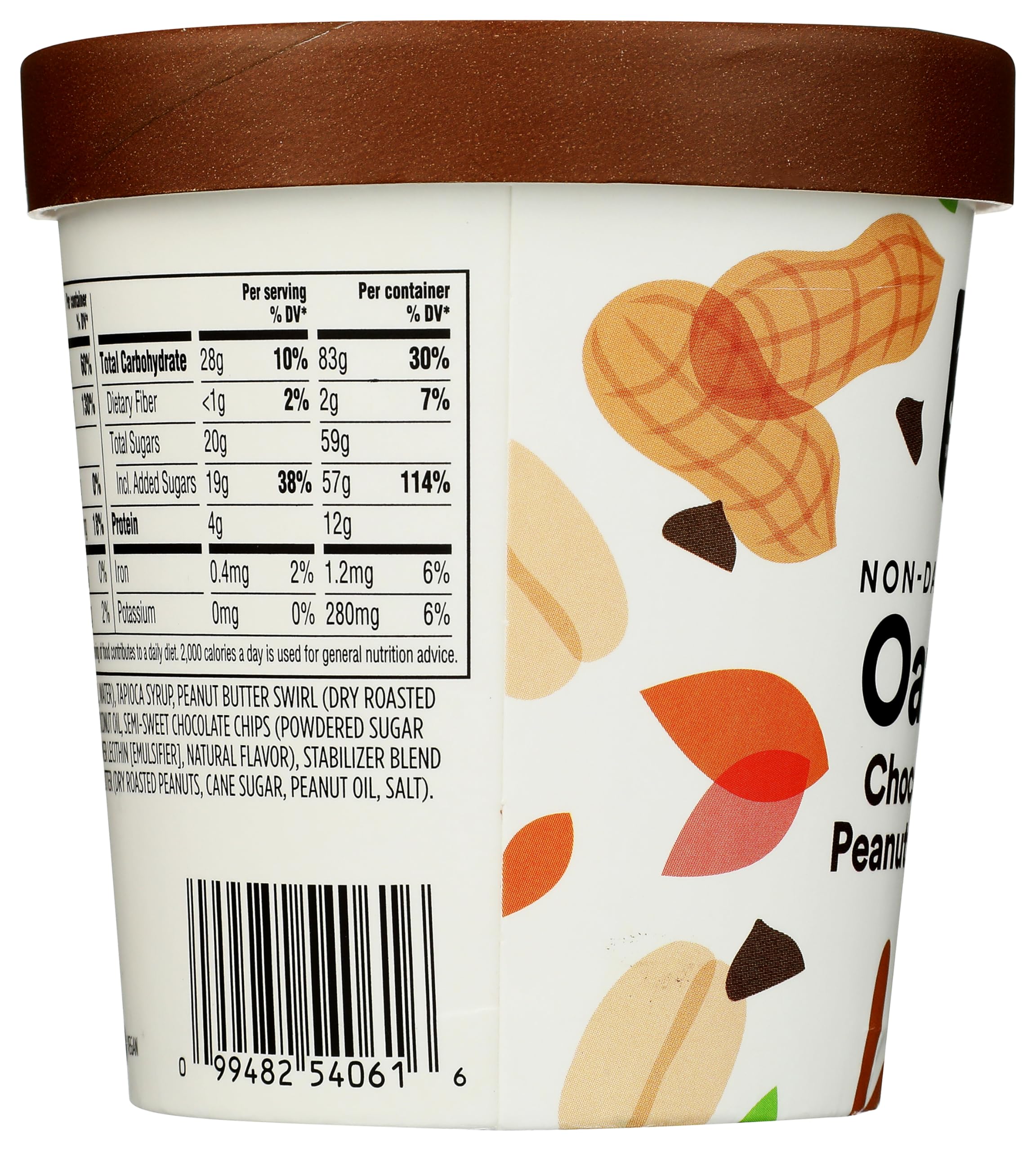 Chocolate Chip Peanut Butter Oat Milk Frozen Dessert 1 PT 365 By Whole Foods Market