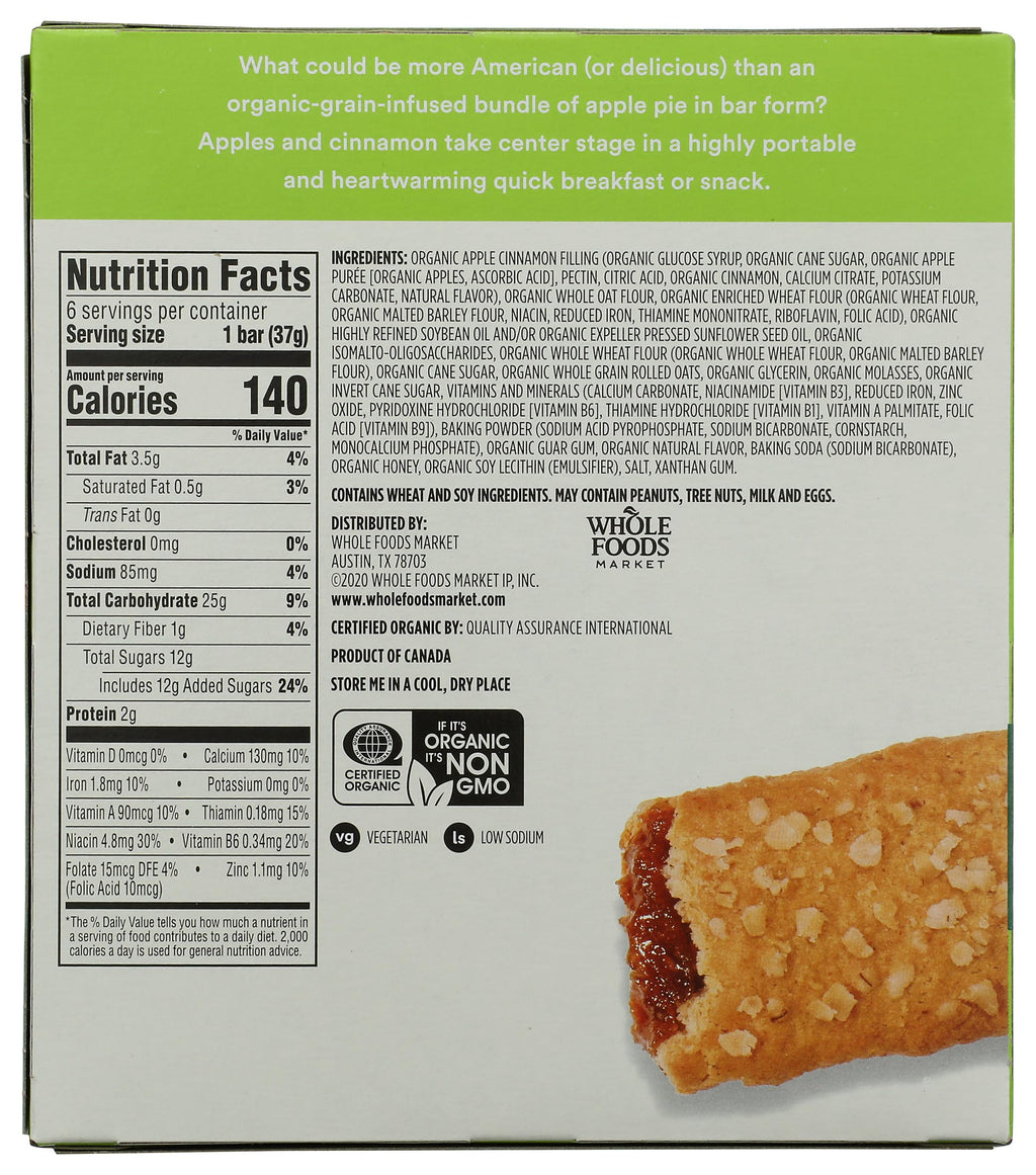 Organic Apple Cereal Bars 7.8 Oz 6 Count 365 By Whole Foods Market