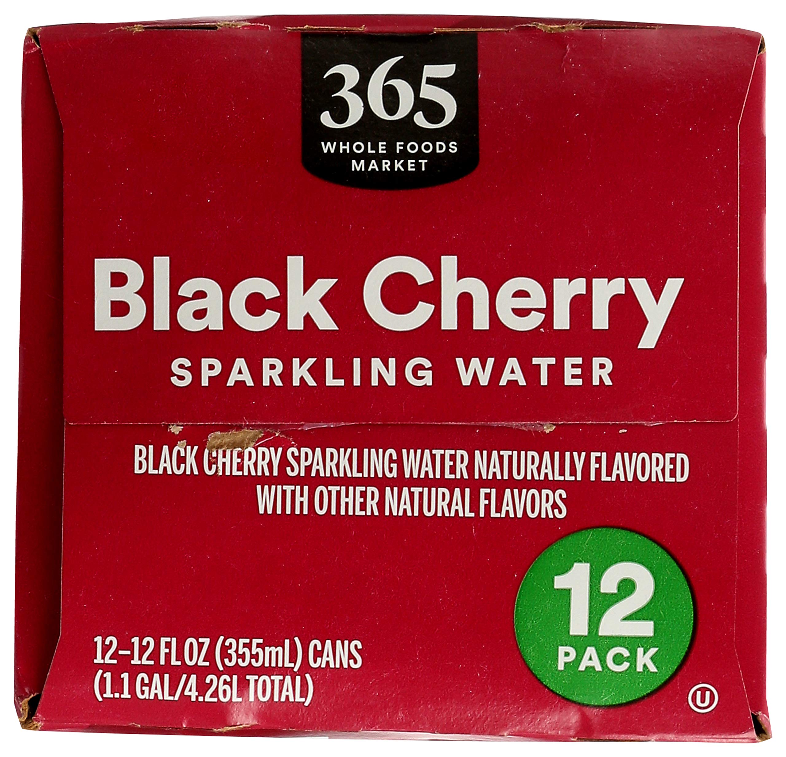 Black Cherry Sparkling Water 12 Fl Oz 12 Count 365 By Whole Foods Market